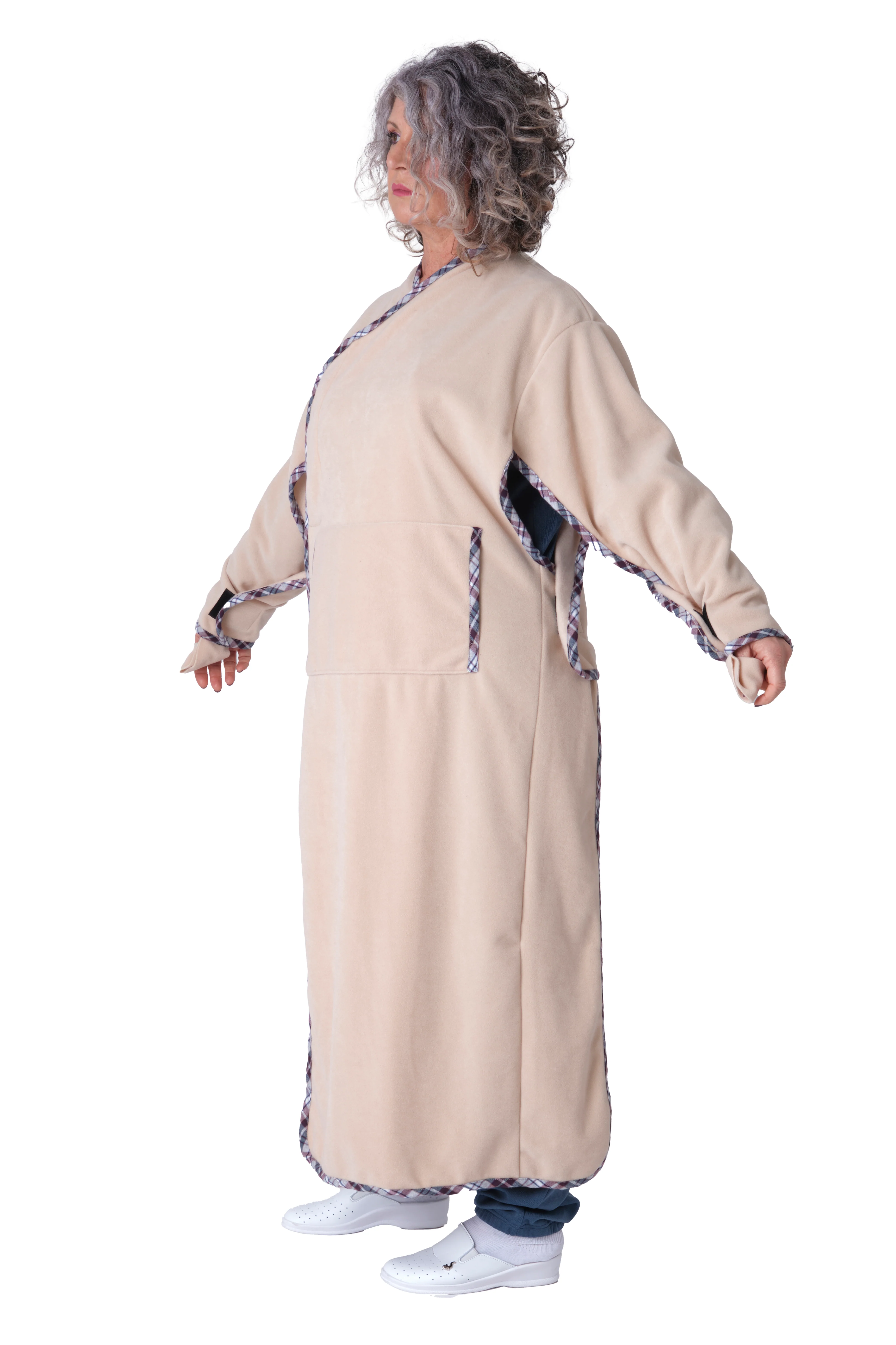 Mantella - Coperta Indossabile - Coperta in pile con maniche e tasche - Unisex Autunno/Inverno multifunzione - comfort, praticità e sicurezza - Image 10