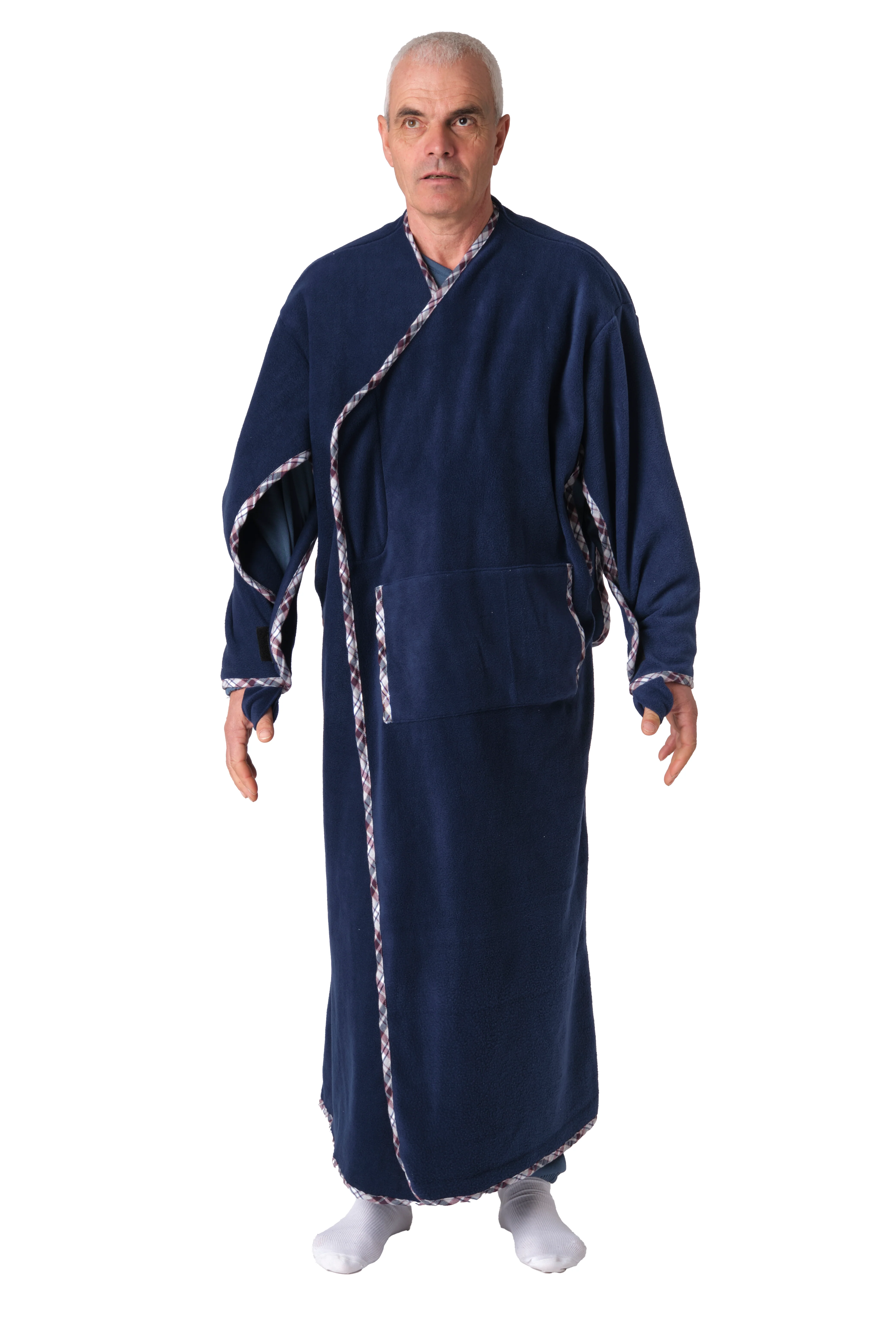 Mantella - Coperta Indossabile - Coperta in pile con maniche e tasche - Unisex Autunno/Inverno multifunzione - comfort, praticità e sicurezza - Image 16