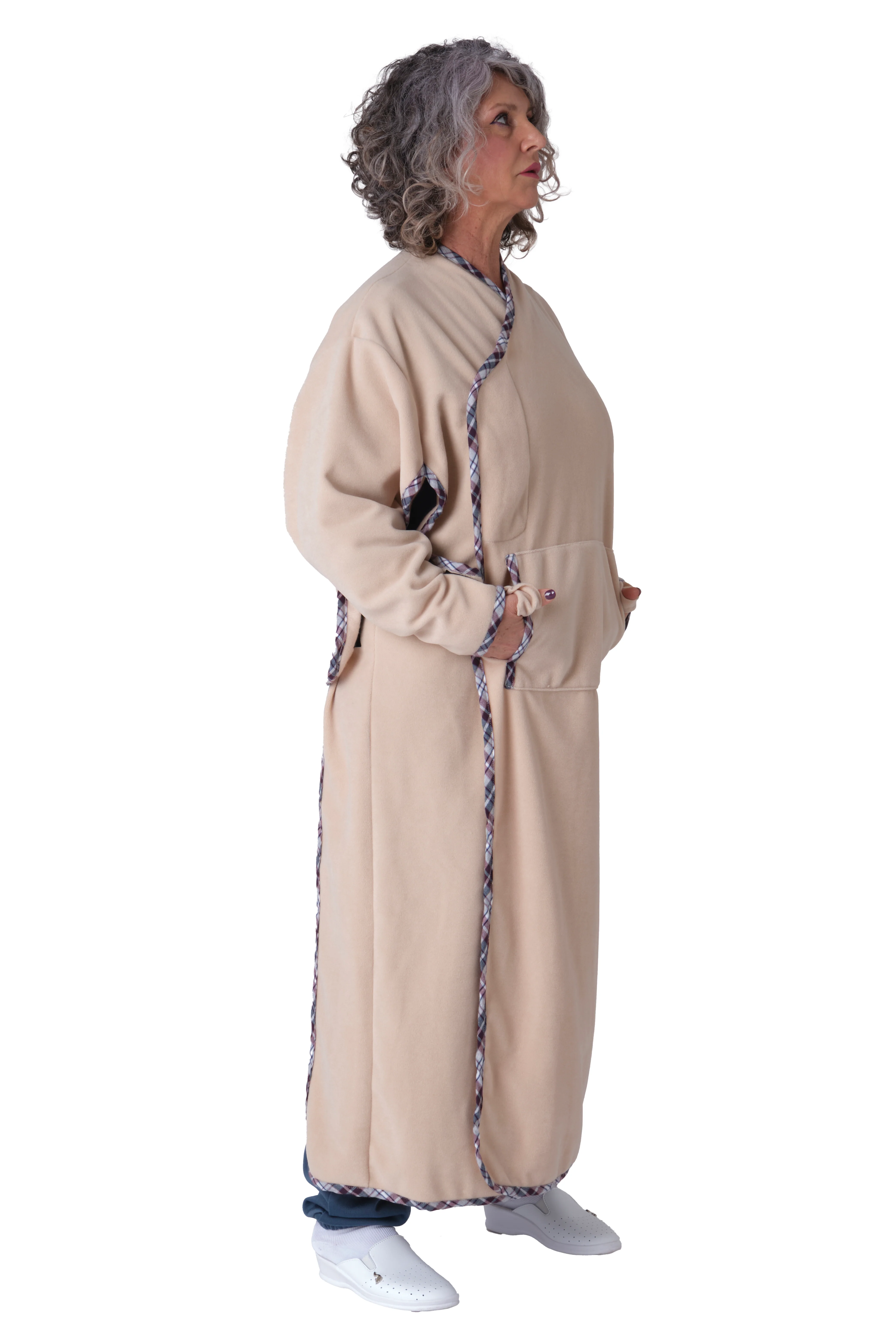Mantella - Coperta Indossabile - Coperta in pile con maniche e tasche - Unisex Autunno/Inverno multifunzione - comfort, praticità e sicurezza - Image 8