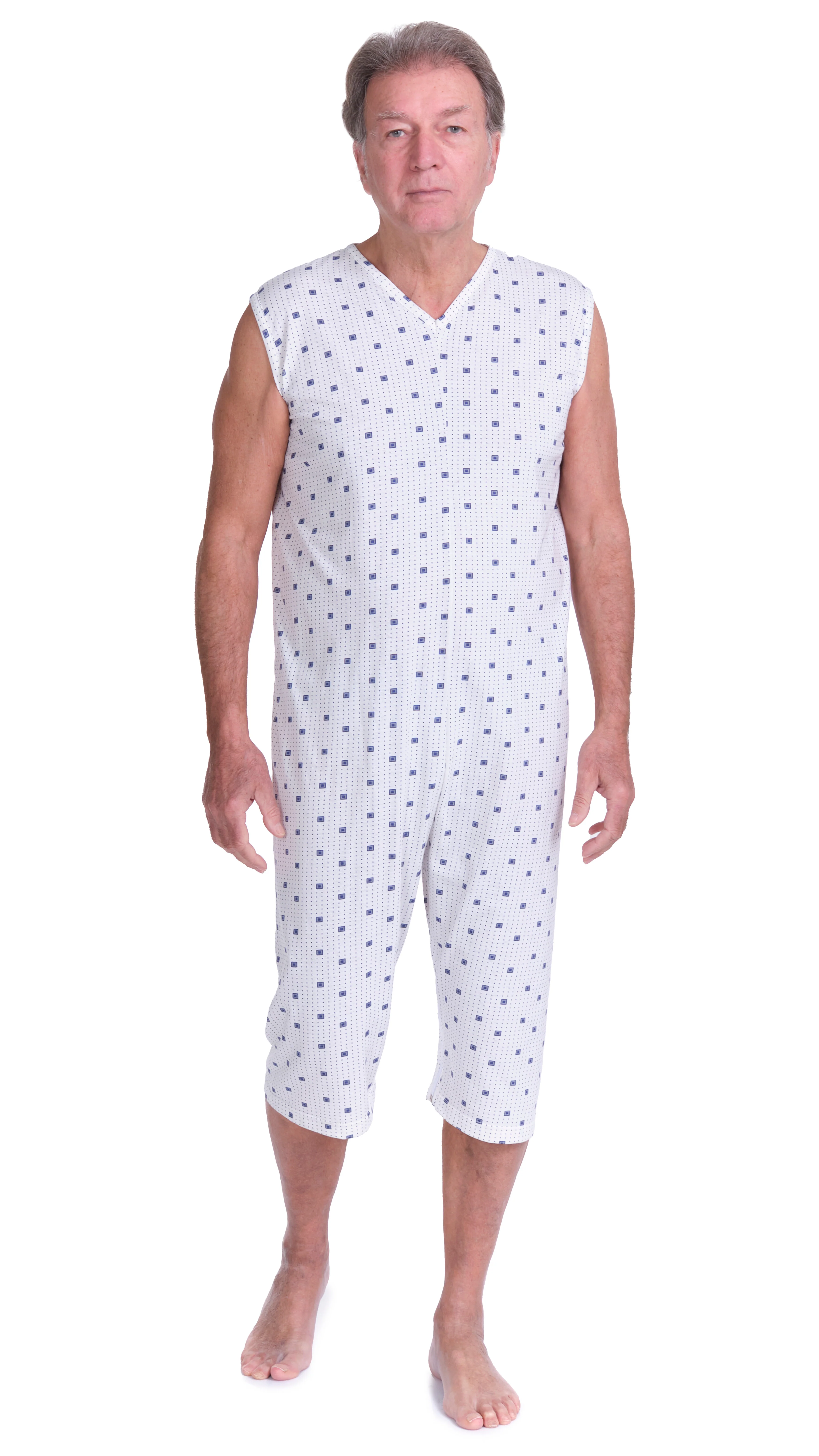 Pigiama Sanitario estivo smanicato pantalone corto e cerniera continua interno gamba 100% cotone - 9012/8 - Image 6