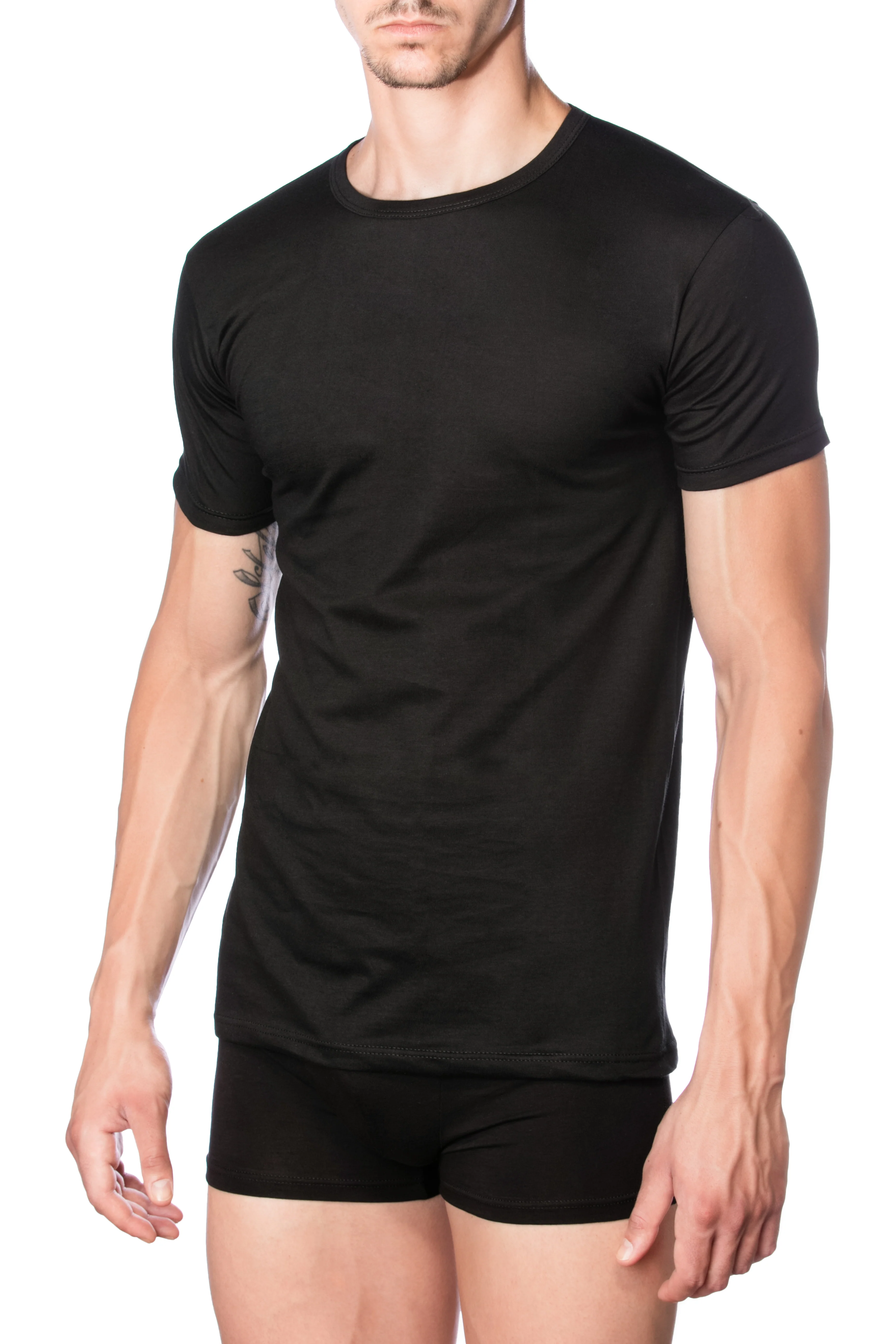 Maglia Uomo - j021 Mezza Manica Girocol 100% Cotonelo - Image 2