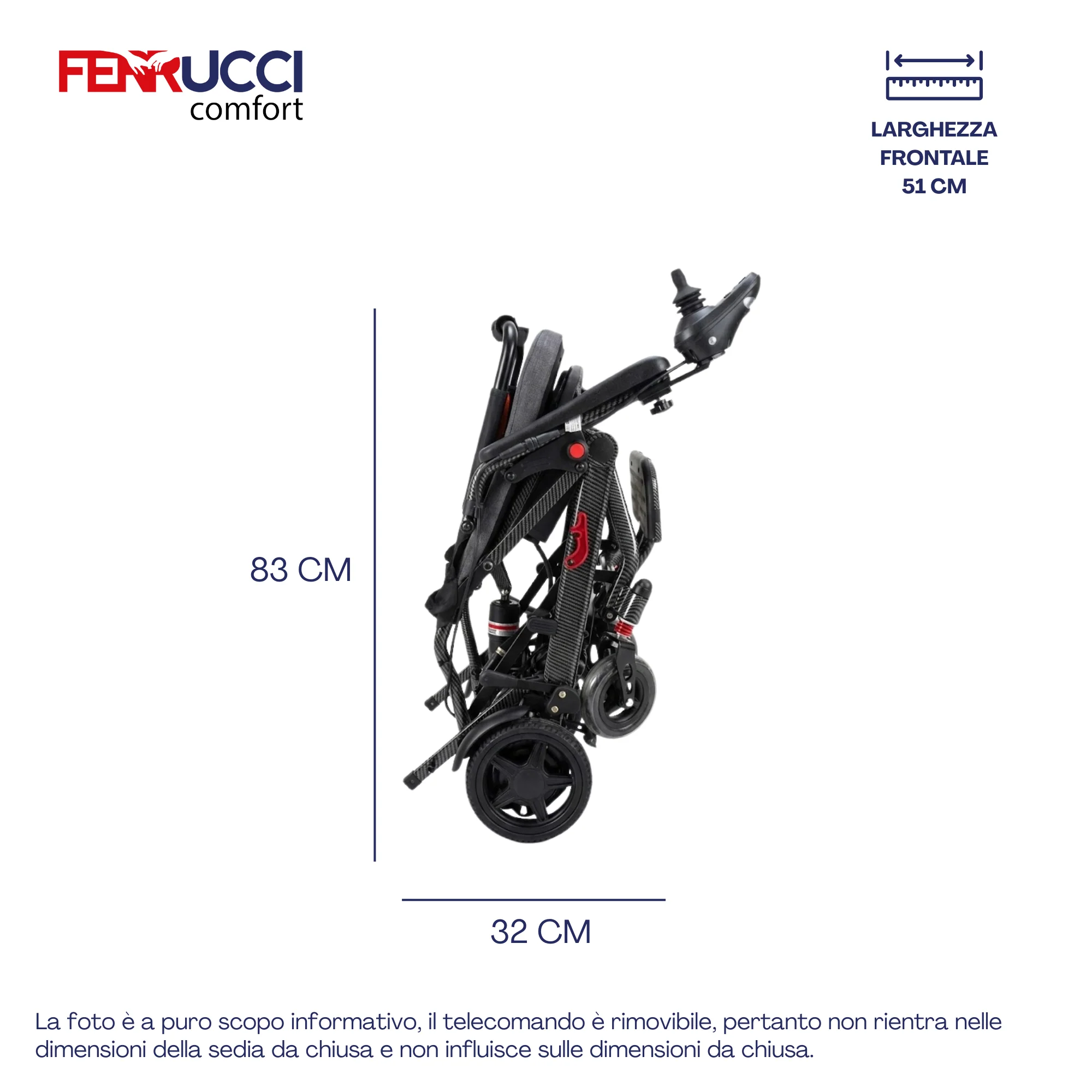 Sedia a Rotelle Elettrica Pieghevole Leggera Ingombro Ridotto - Batteria a litio, Carrozzina Automatica da Viaggio - Image 3