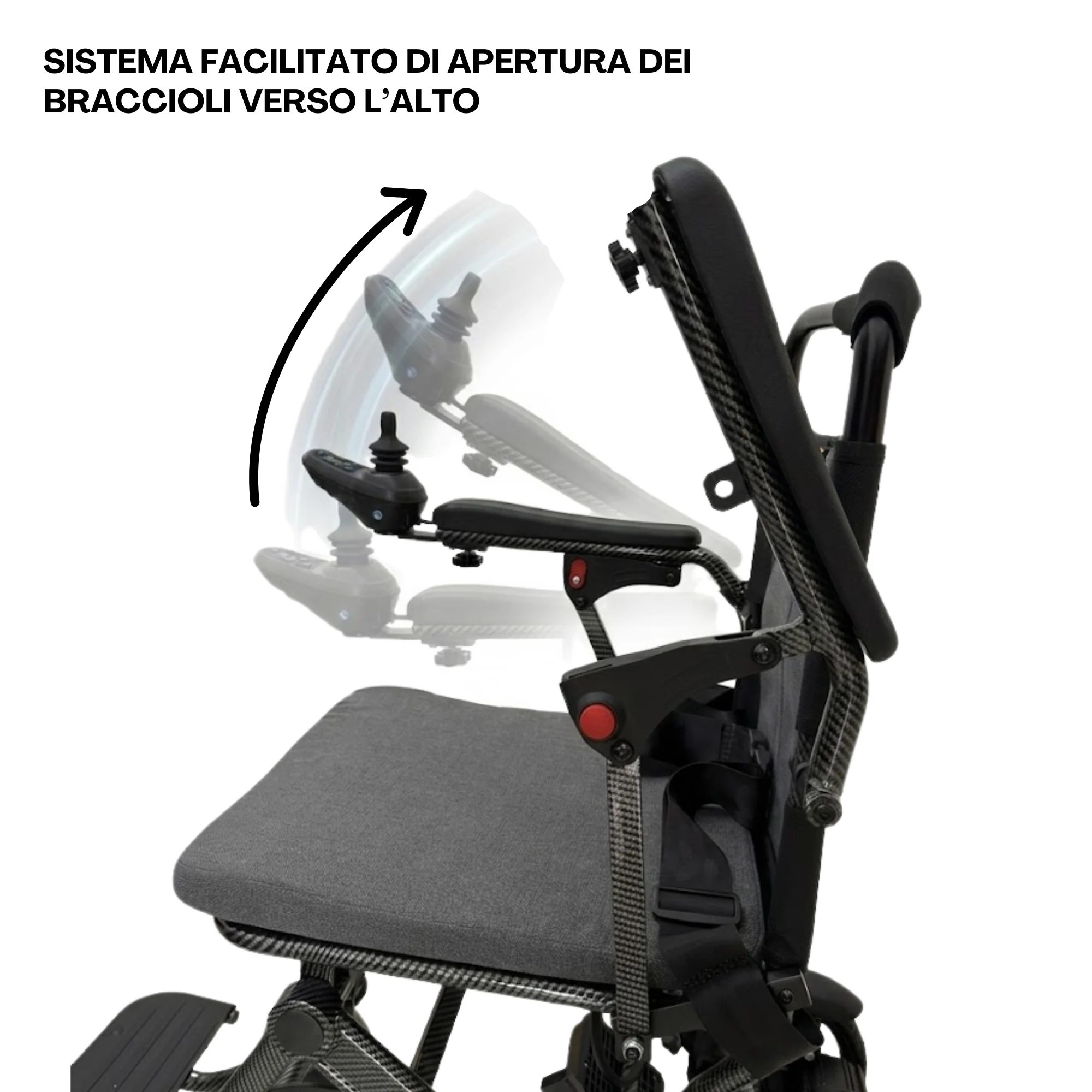Sedia a Rotelle Elettrica Pieghevole Leggera Ingombro Ridotto - Batteria a litio, Carrozzina Automatica da Viaggio - Image 6