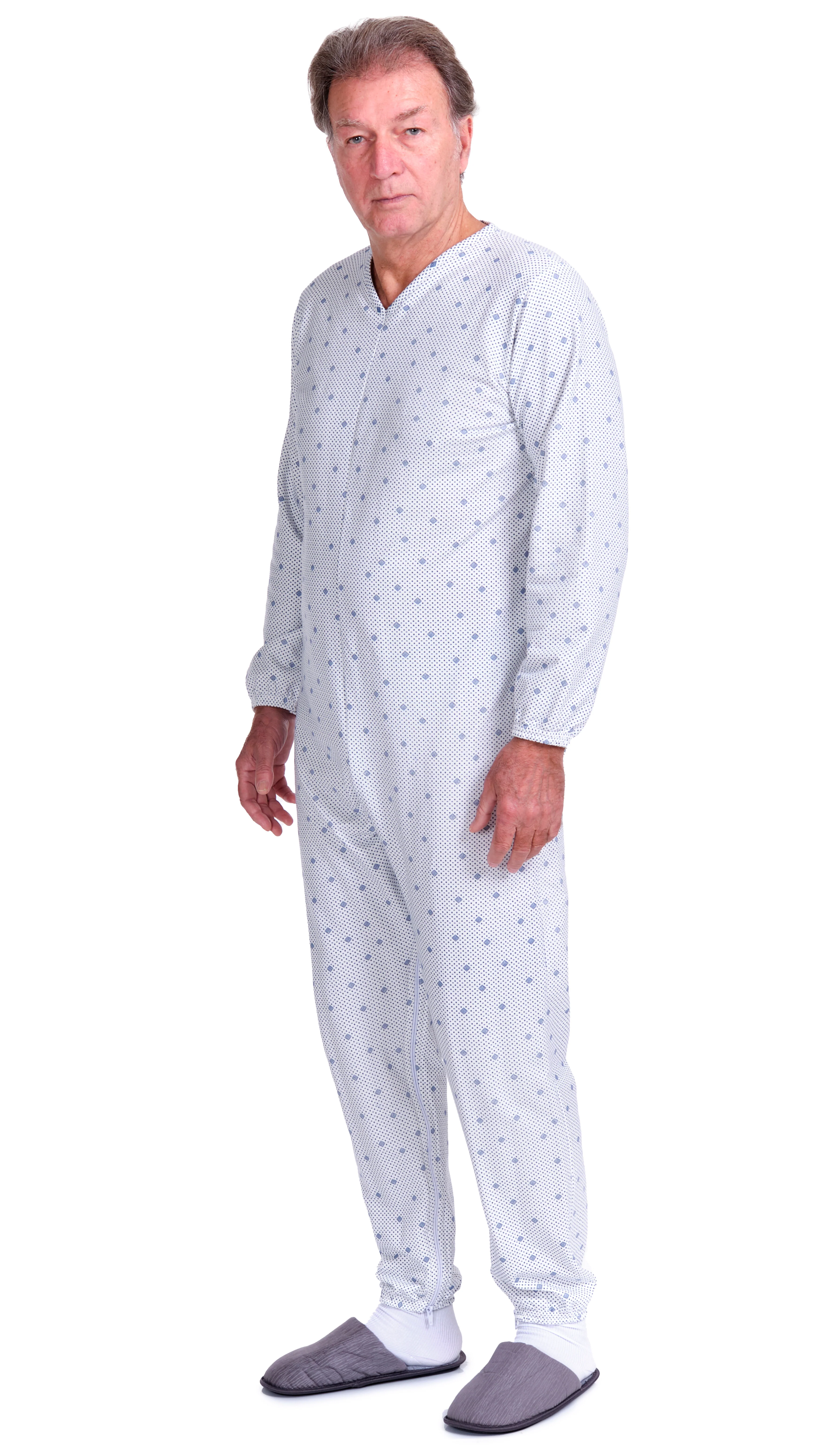 Pigiama Sanitario con cerniera interno gamba Felpato Invernale Unisex 100% cotone - 9012-F/2 - Image 4