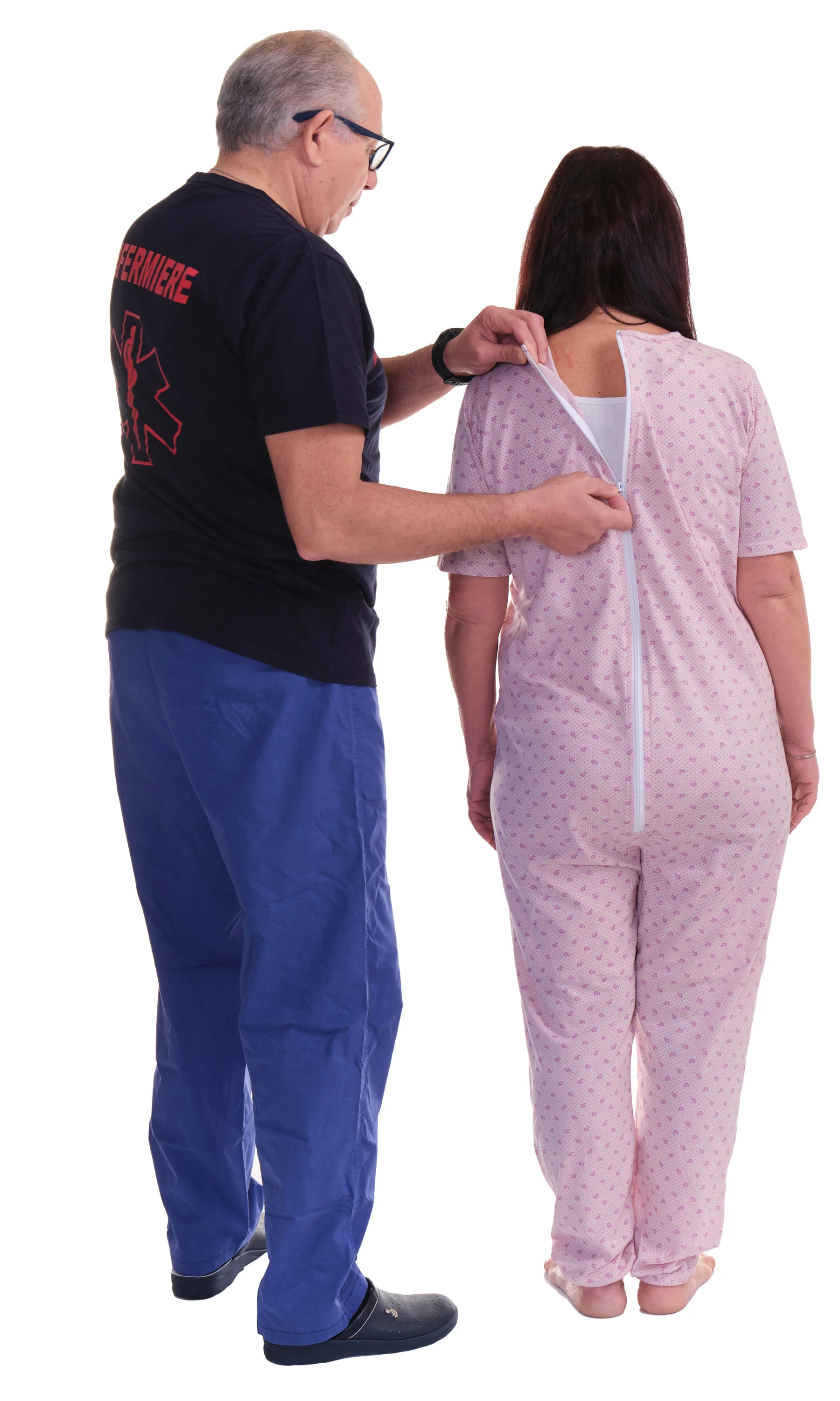 Pigiama Sanitario a manica corta 1 zip/cerniera posteriore misto cotone poliestere - 9008/3 - Image 12