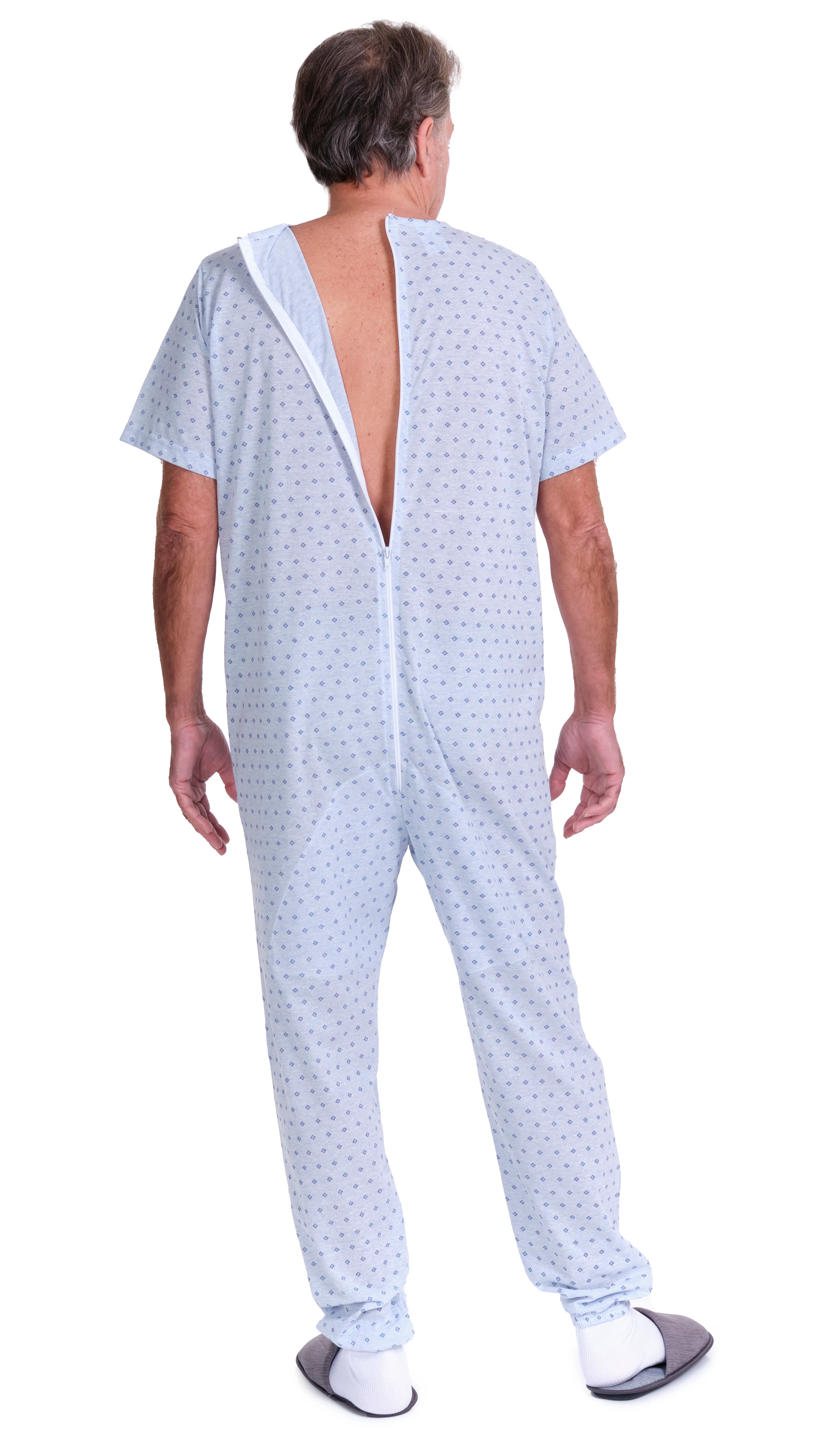 Pigiama Sanitario a manica corta 1 zip/cerniera posteriore misto cotone poliestere - 9008/3 - Image 3