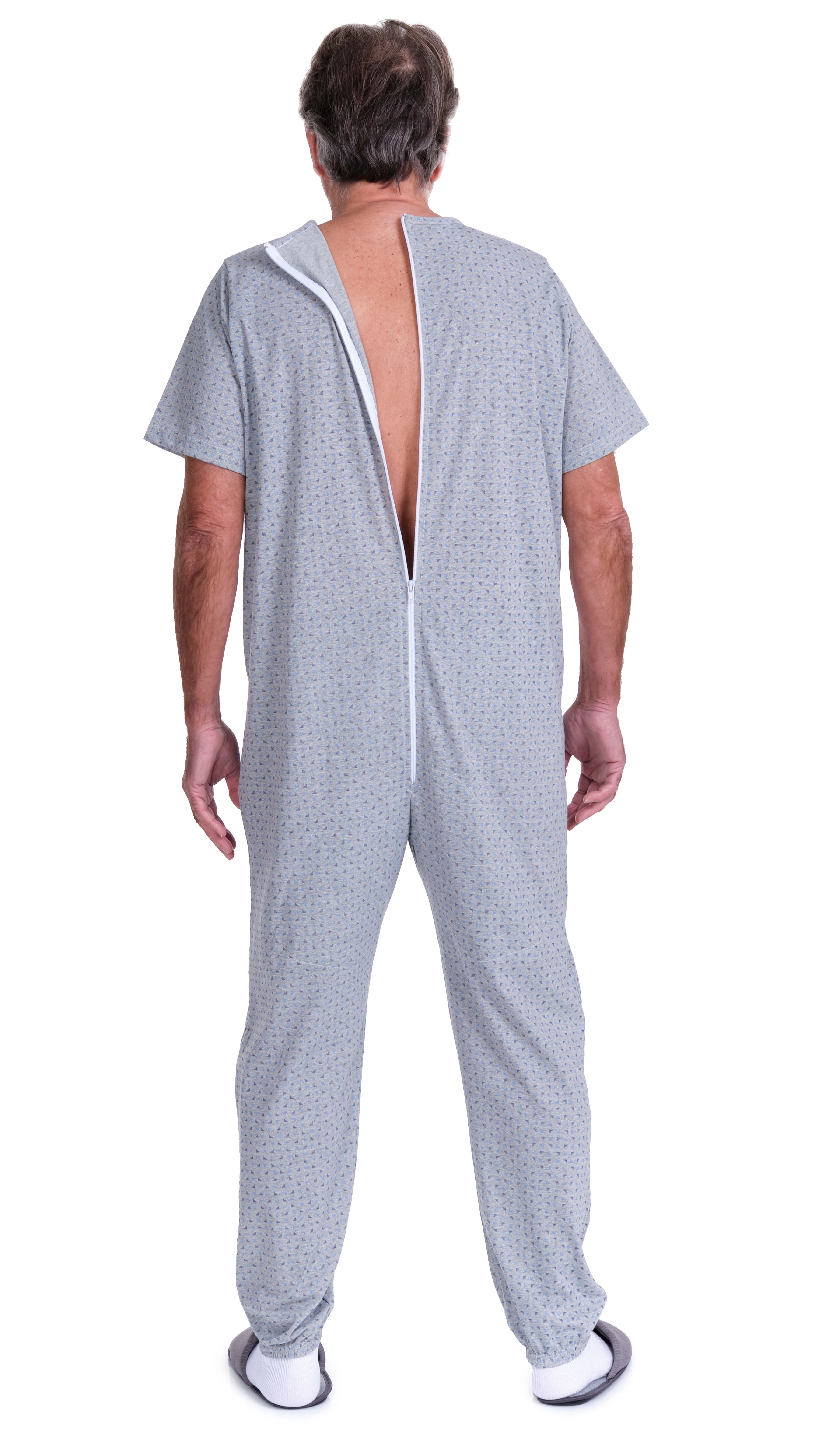 Pigiama Sanitario a manica corta 1 zip/cerniera posteriore misto cotone poliestere - 9008/3 - Image 7