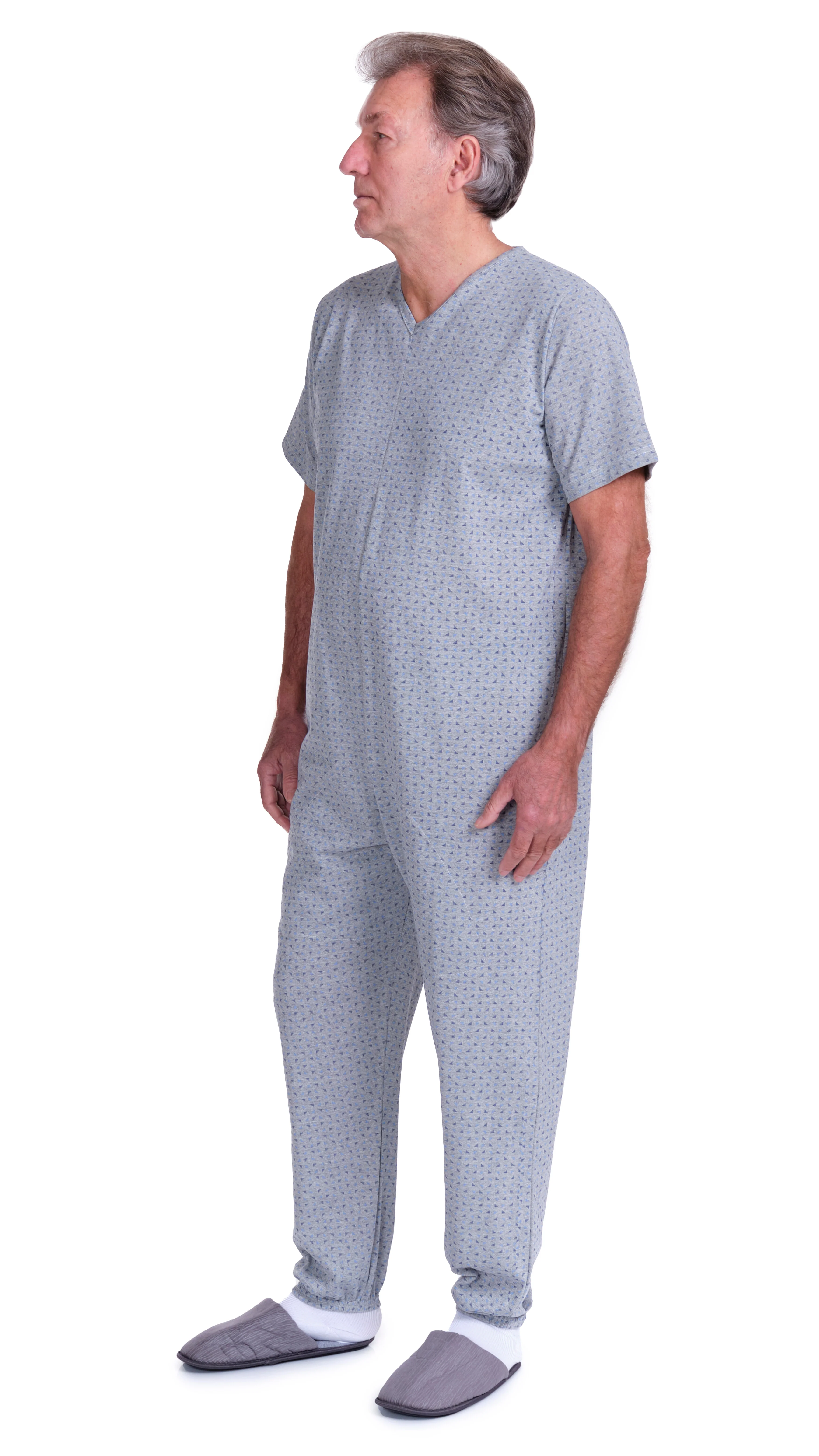 Pigiama Sanitario a manica corta 1 zip/cerniera posteriore misto cotone poliestere - 9008/3 - Image 9