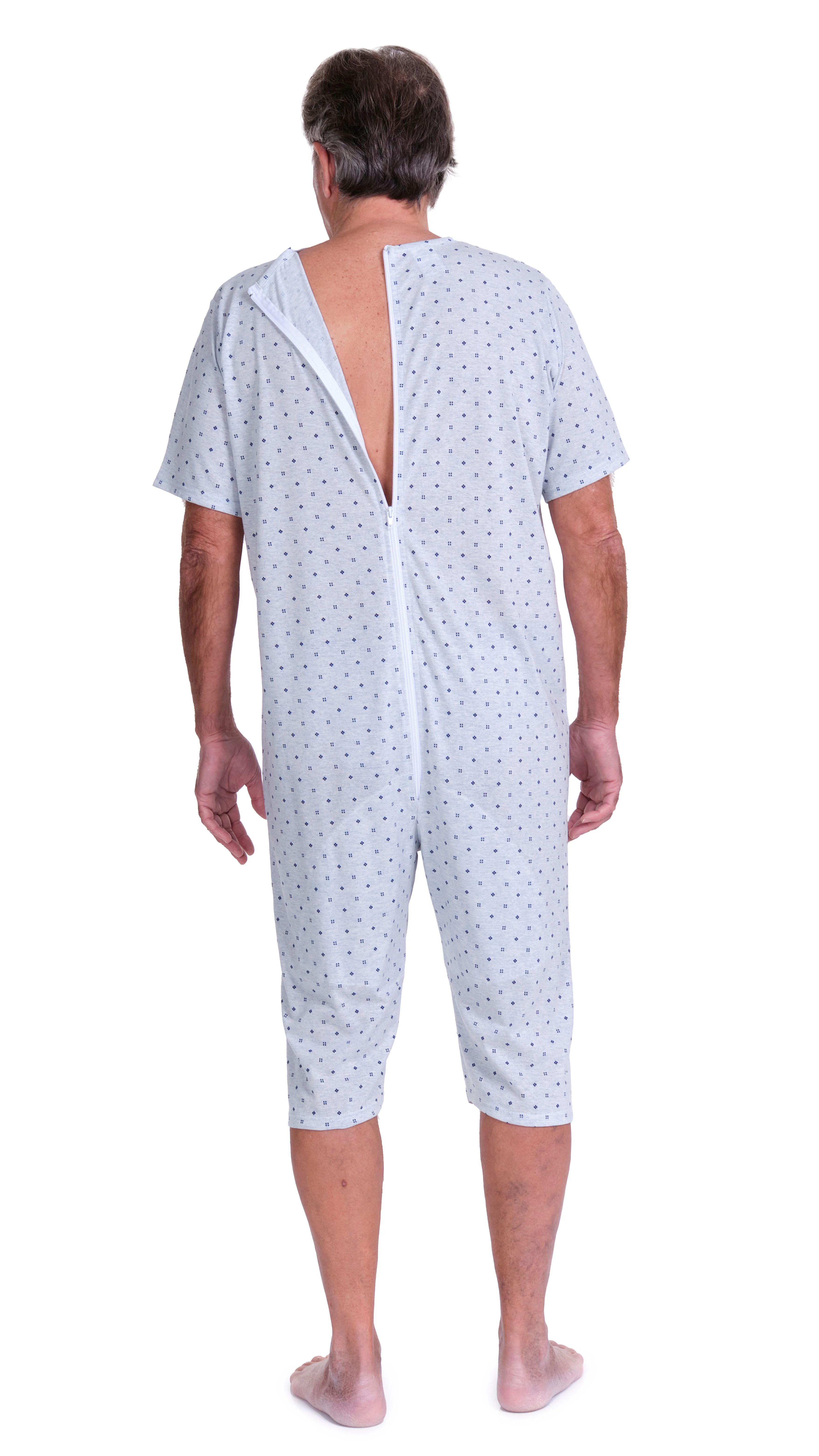 Pigiama Sanitario a manica corta e pantalone corto 1 zip/cerniera posteriore misto cotone poliestere - 9008/5 - Image 3