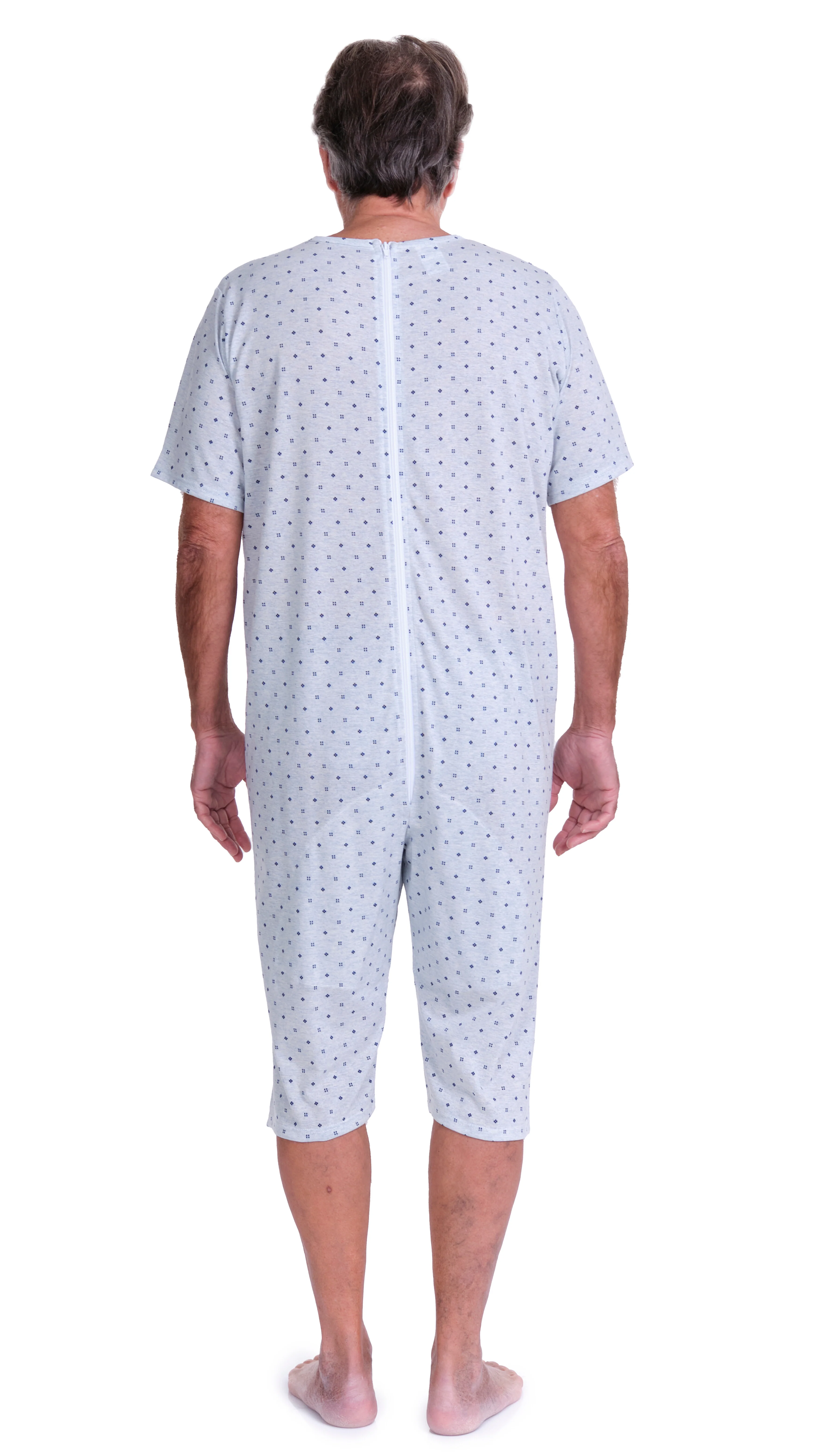 Pigiama Sanitario a manica corta e pantalone corto 1 zip/cerniera posteriore misto cotone poliestere - 9008/5 - Image 5
