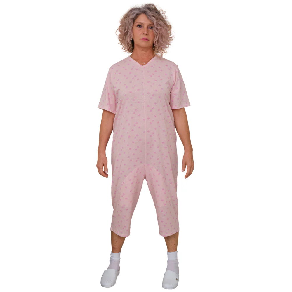 Pigiama Sanitario a manica corta e pantalone corto 1 zip/cerniera posteriore misto cotone poliestere - 9008/5 - Image 7