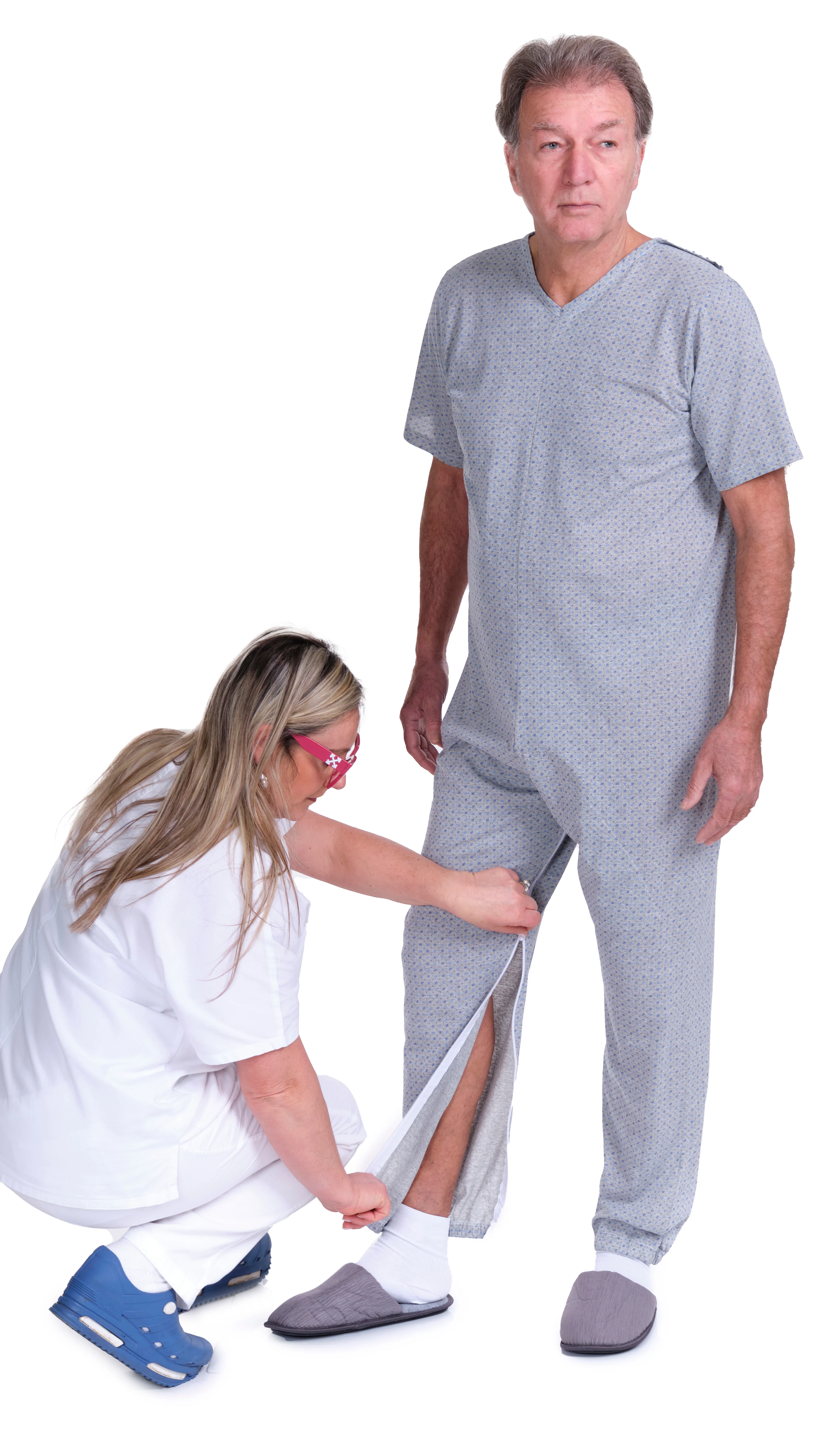 Pigiama Sanitario a manica corta con cerniere interno gamba misto cotone poliestere - 9008/4 - Image 6