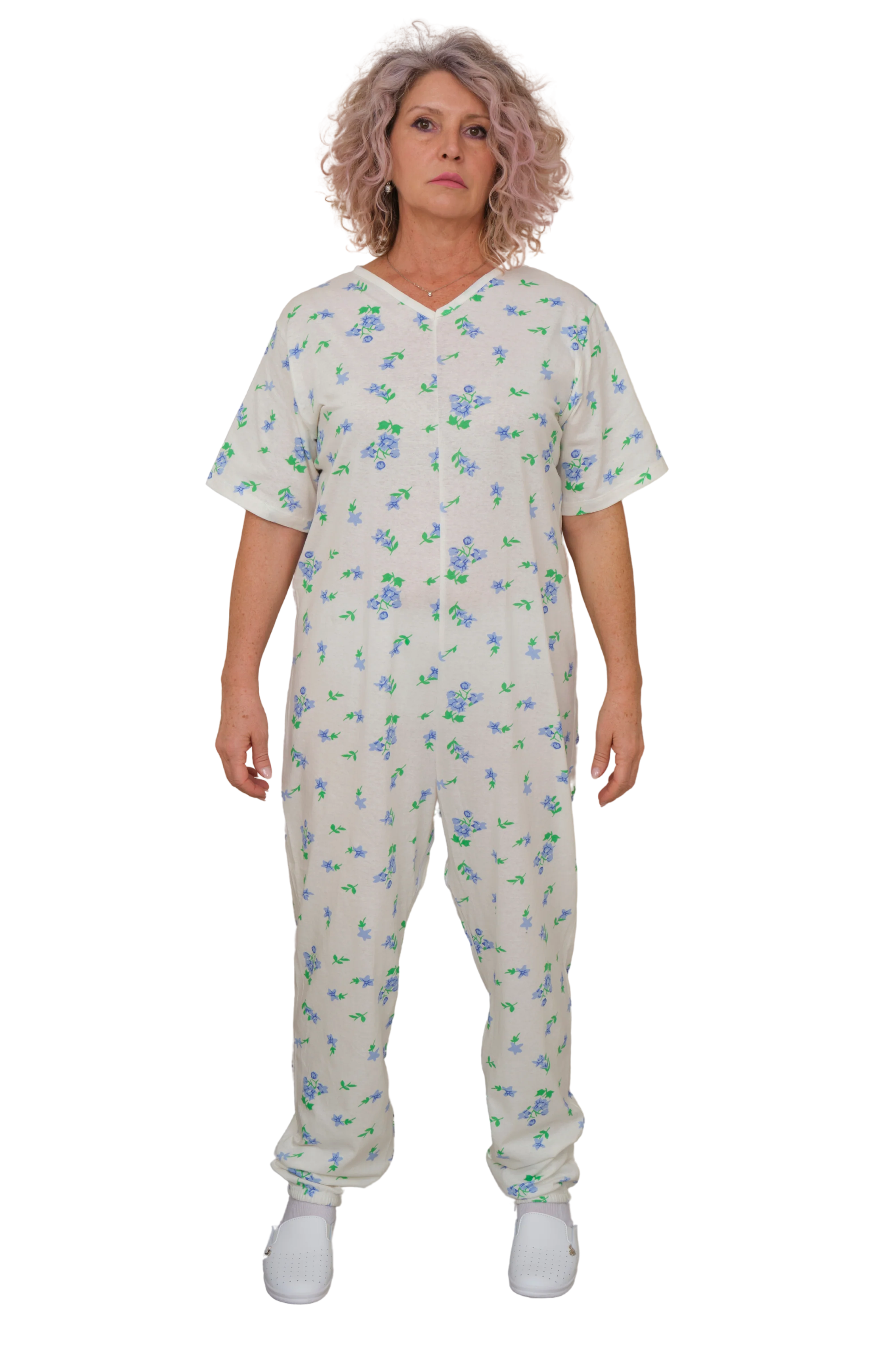Pigiama Sanitario estivo manica corta con 2 zip/cerniere posteriore e interno gamba 100% cotone - 9012/4 - Image 9