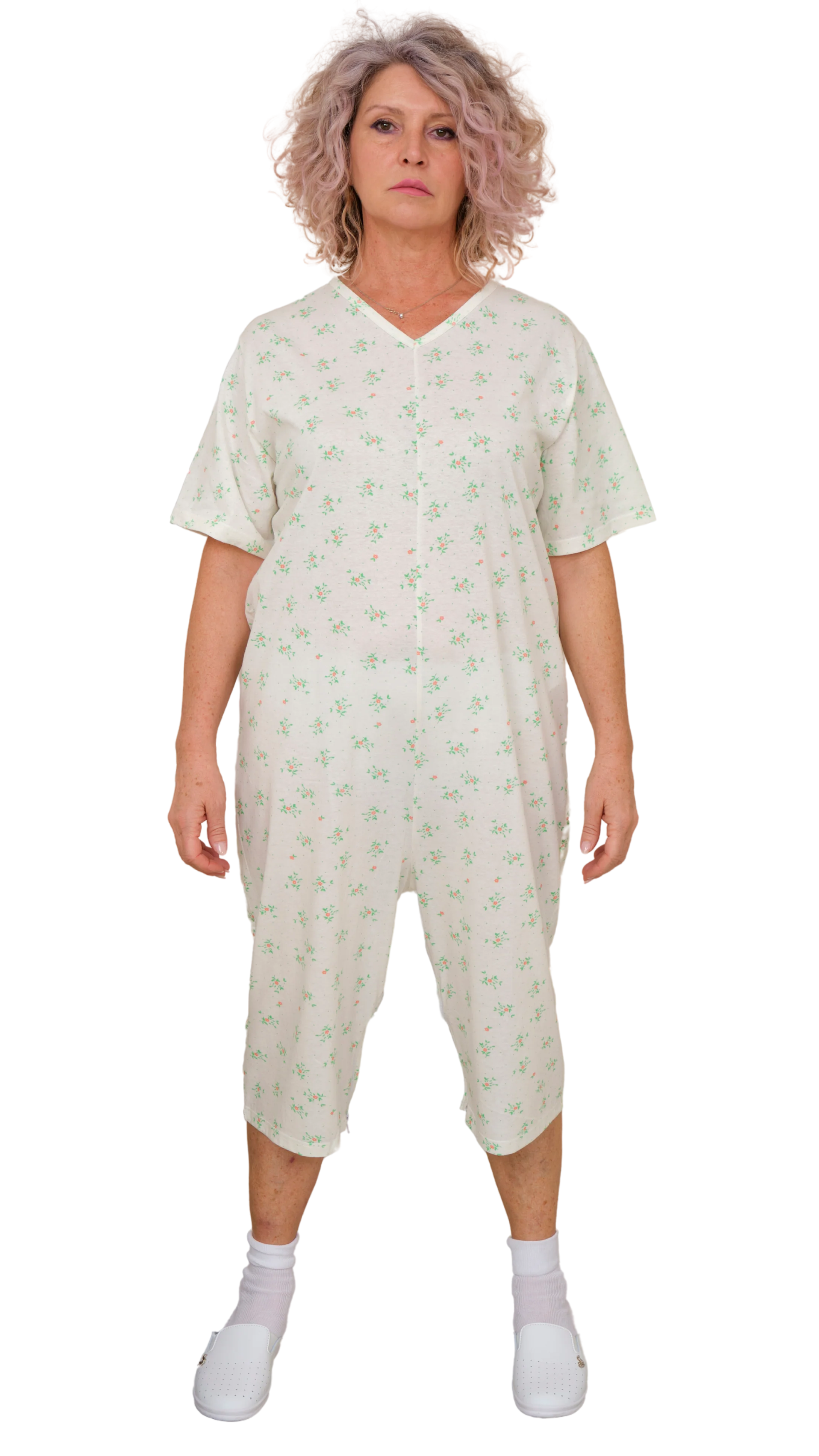 Pigiama Sanitario estivo manica corta pantalone corto con cerniera interno gamba 100% cotone- 9012/6 - Image 6