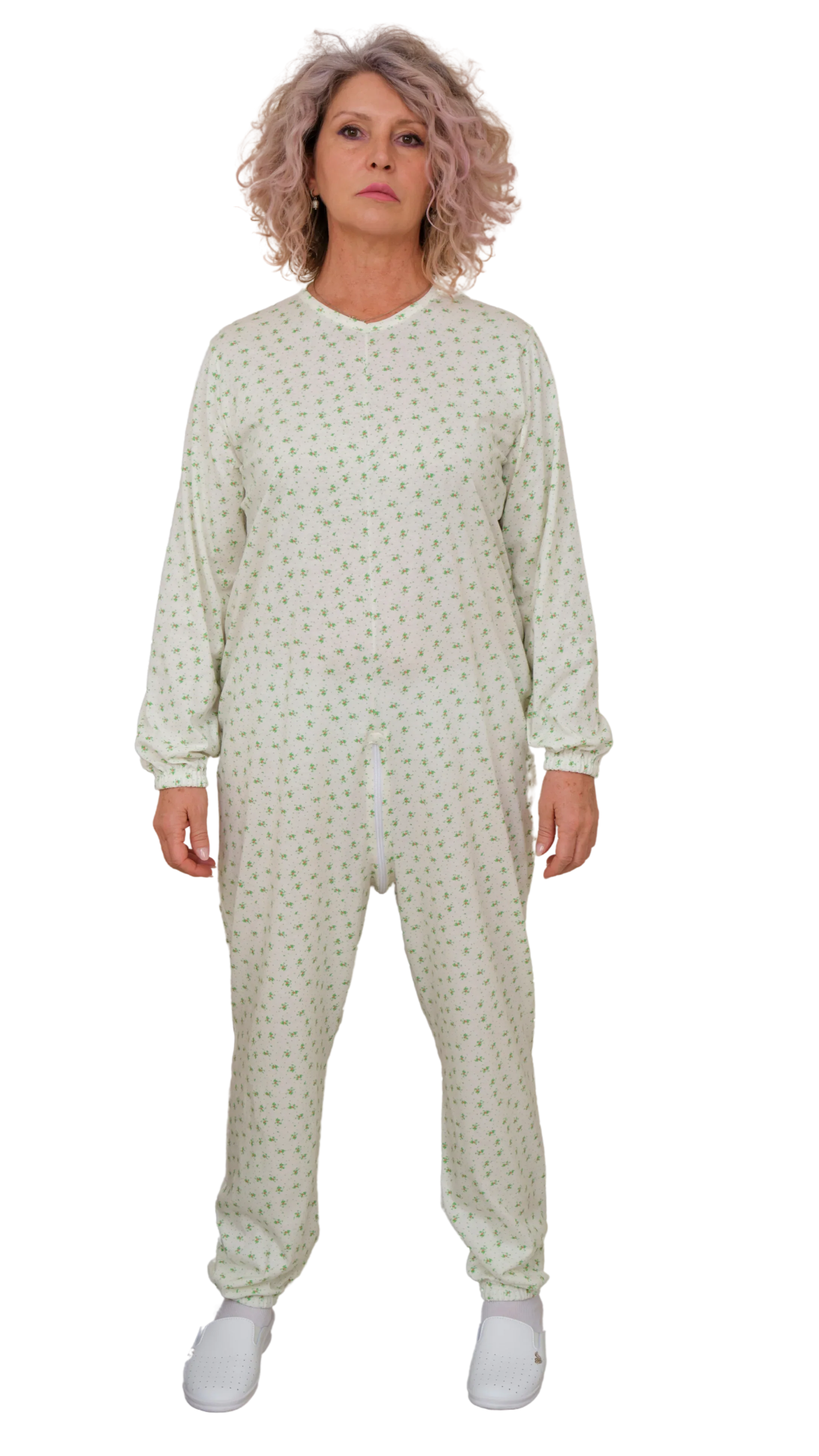 Pigiama Sanitario Felpato Invernale Unisex Girocollo 9017-F - Pigiamone per Alzheimer e Anziani - Image 4