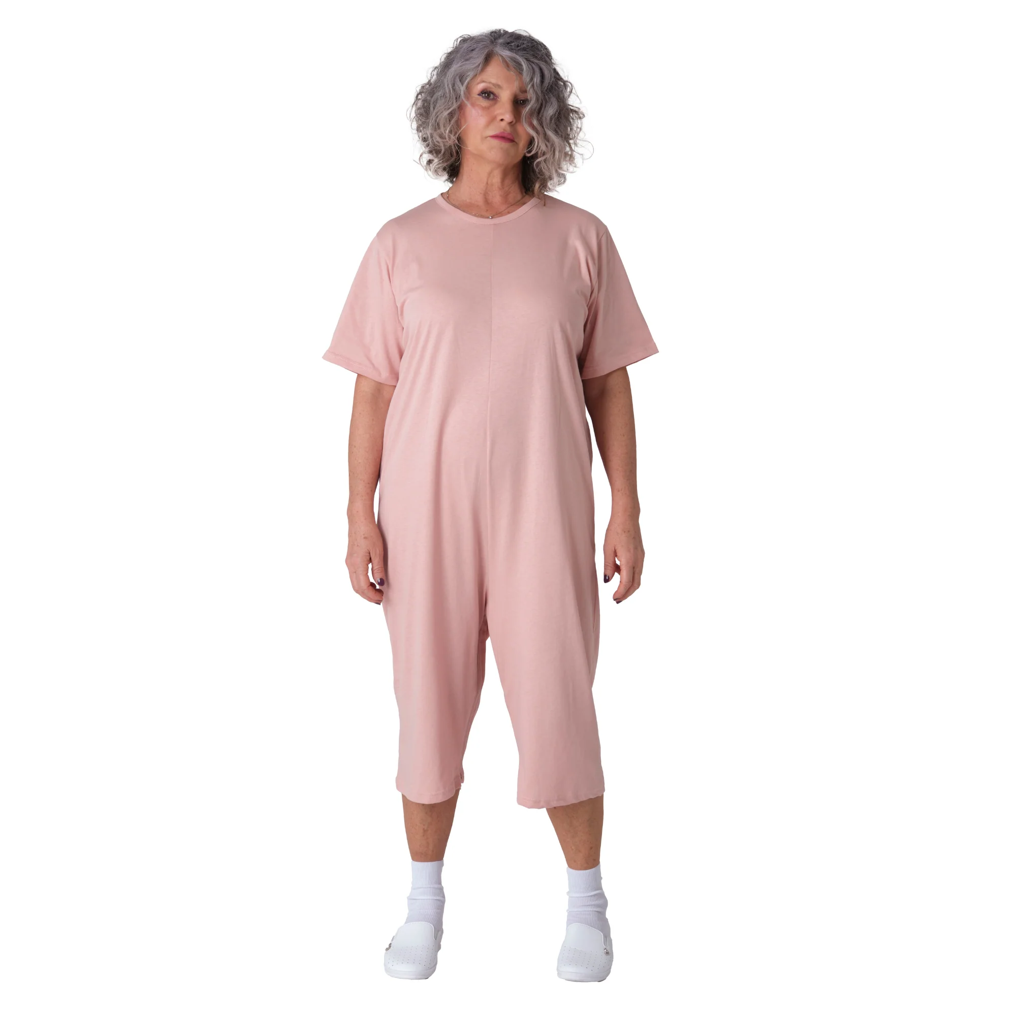 Pigiama Sanitario Girocollo 2 Zip in 100% Cotone Manica Corta e Pantalone Corto - 9015/6 MC PC - Image 3