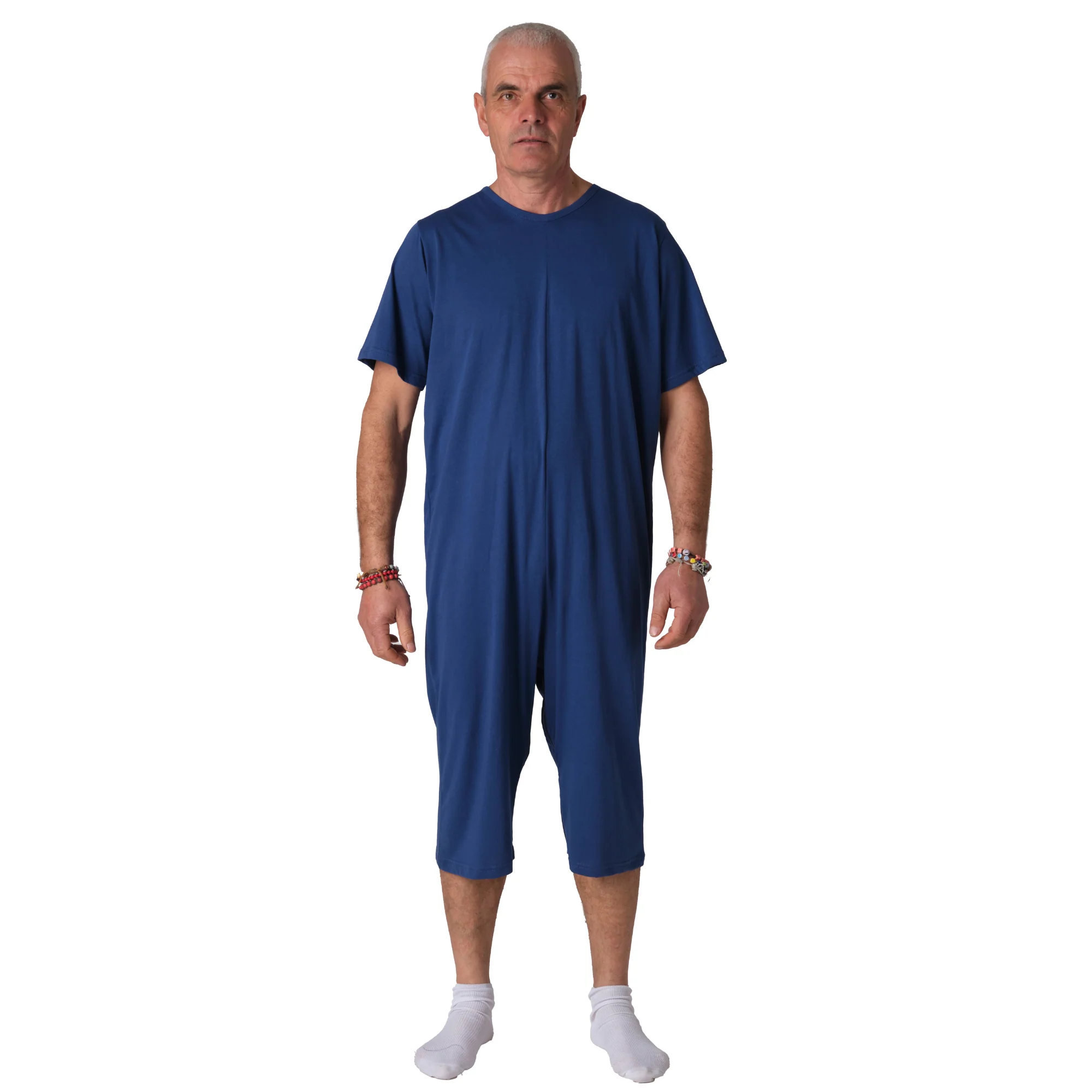 Pigiama Sanitario Girocollo 2 Zip in 100% Cotone Manica Corta e Pantalone Corto - 9015/6 MC PC - Image 4