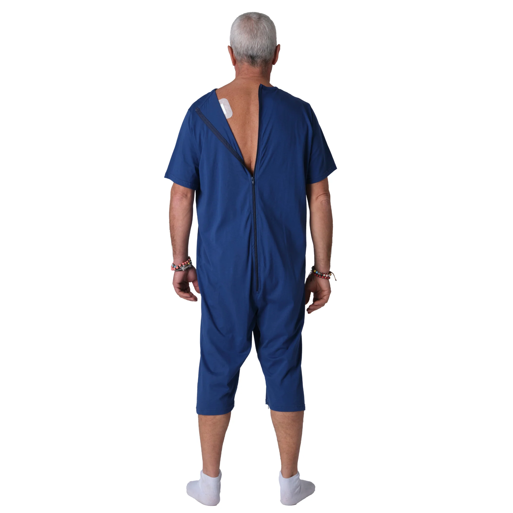 Pigiama Sanitario Girocollo 2 Zip in 100% Cotone Manica Corta e Pantalone Corto - 9015/6 MC PC - Image 5
