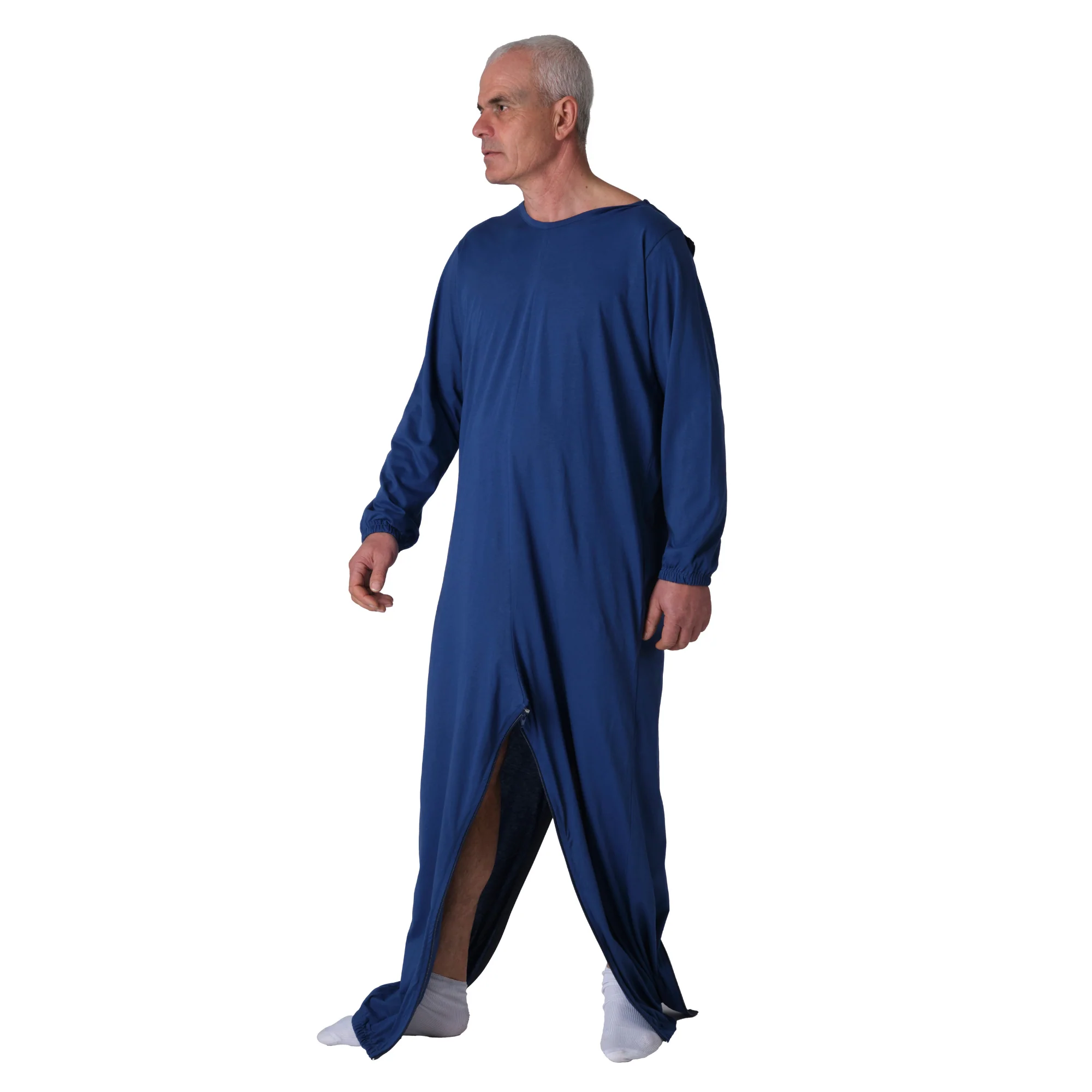 Pigiama Sanitario Girocollo Zip in 100% Cotone CON 3 Zip Manica Lunga e Pantalone Lungo - 9015/2 ML PL - Image 3