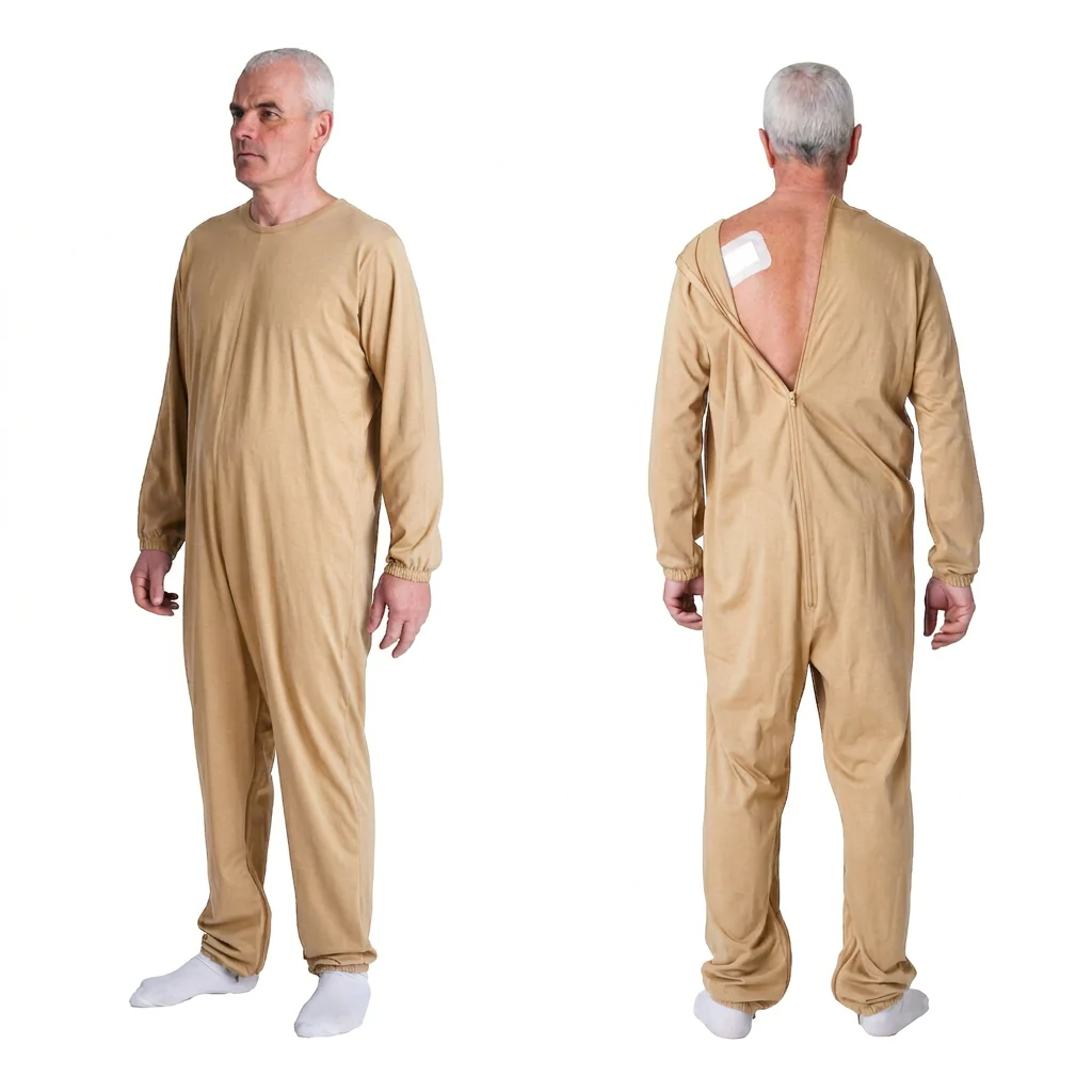 Pigiama Sanitario Girocollo Zip in 100% Cotone CON 3 Zip Manica Lunga e Pantalone Lungo - 9015/2 ML PL - Image 6