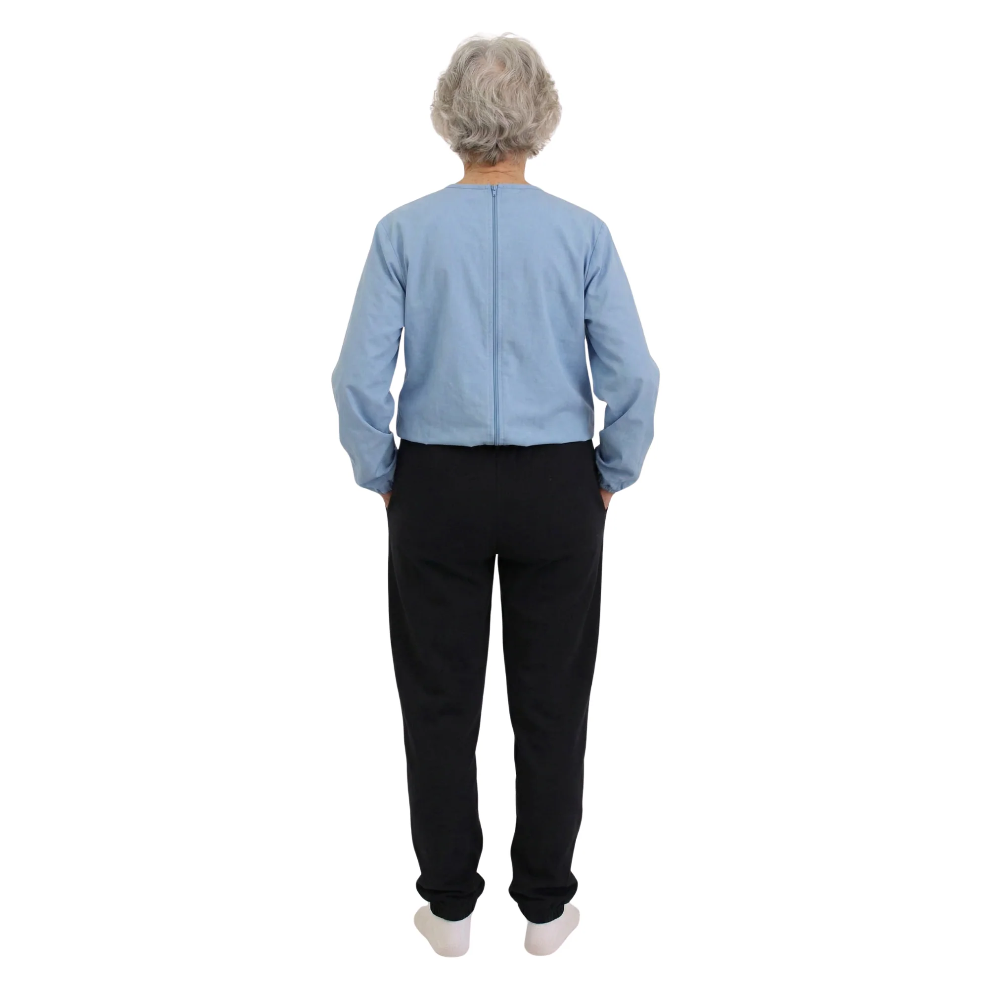 Pigiama Sanitario Invernale Intero Bicolore Felpato Unisex con Zip Posteriore | Tutone Intero per Anziani, Alzheimer | Ferrucci Comfort - 9023-F - Image 10