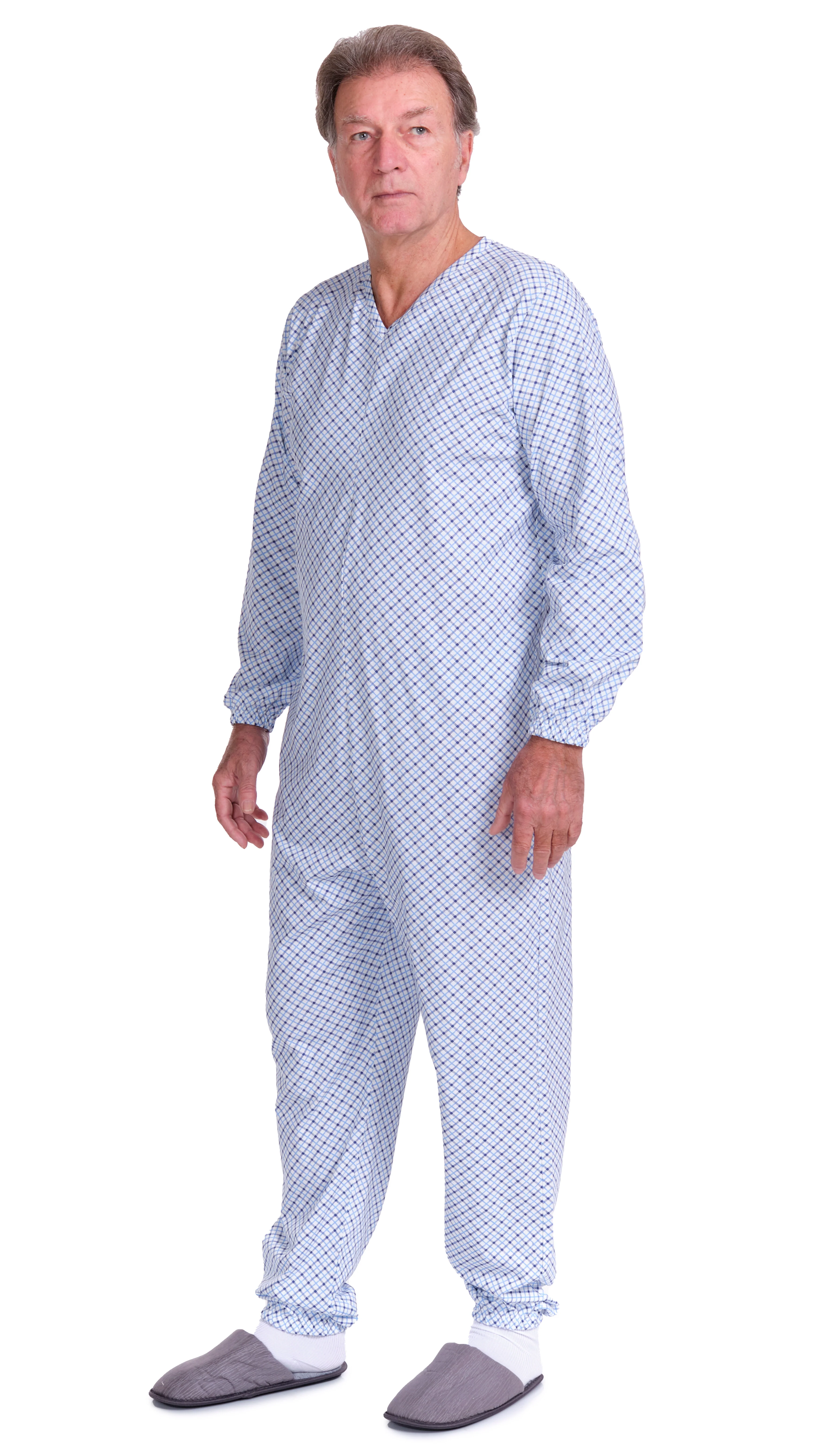 Pigiama Sanitario Estivo 100% Cotone con Zip sul Dorso | Tutone per Anziani, Alzheimer, Incontinenza | Ferrucci Comfort - 9012/1 - Image 3