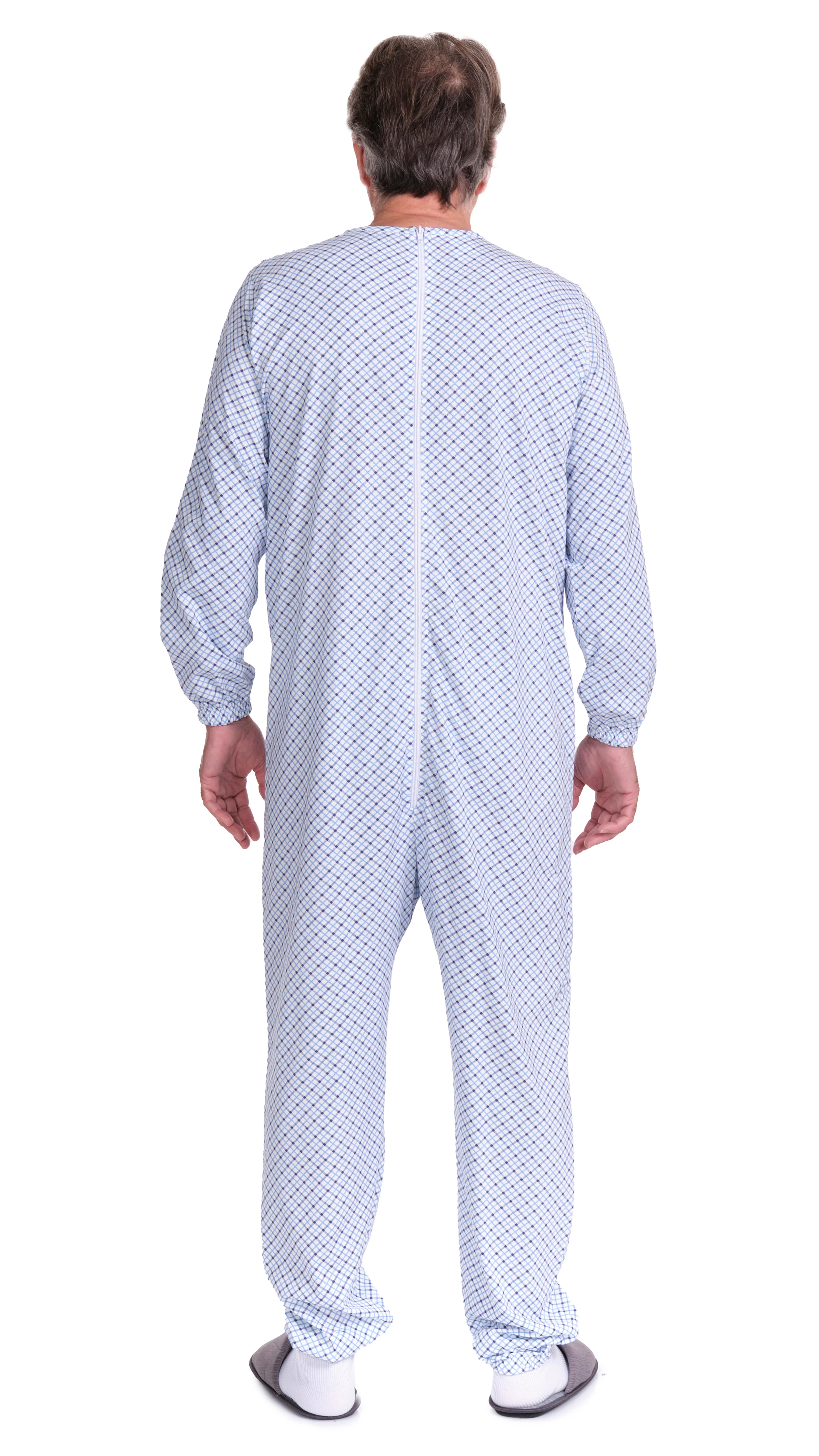Pigiama Sanitario Estivo 100% Cotone con Zip sul Dorso | Tutone per Anziani, Alzheimer, Incontinenza | Ferrucci Comfort - 9012/1 - Image 4