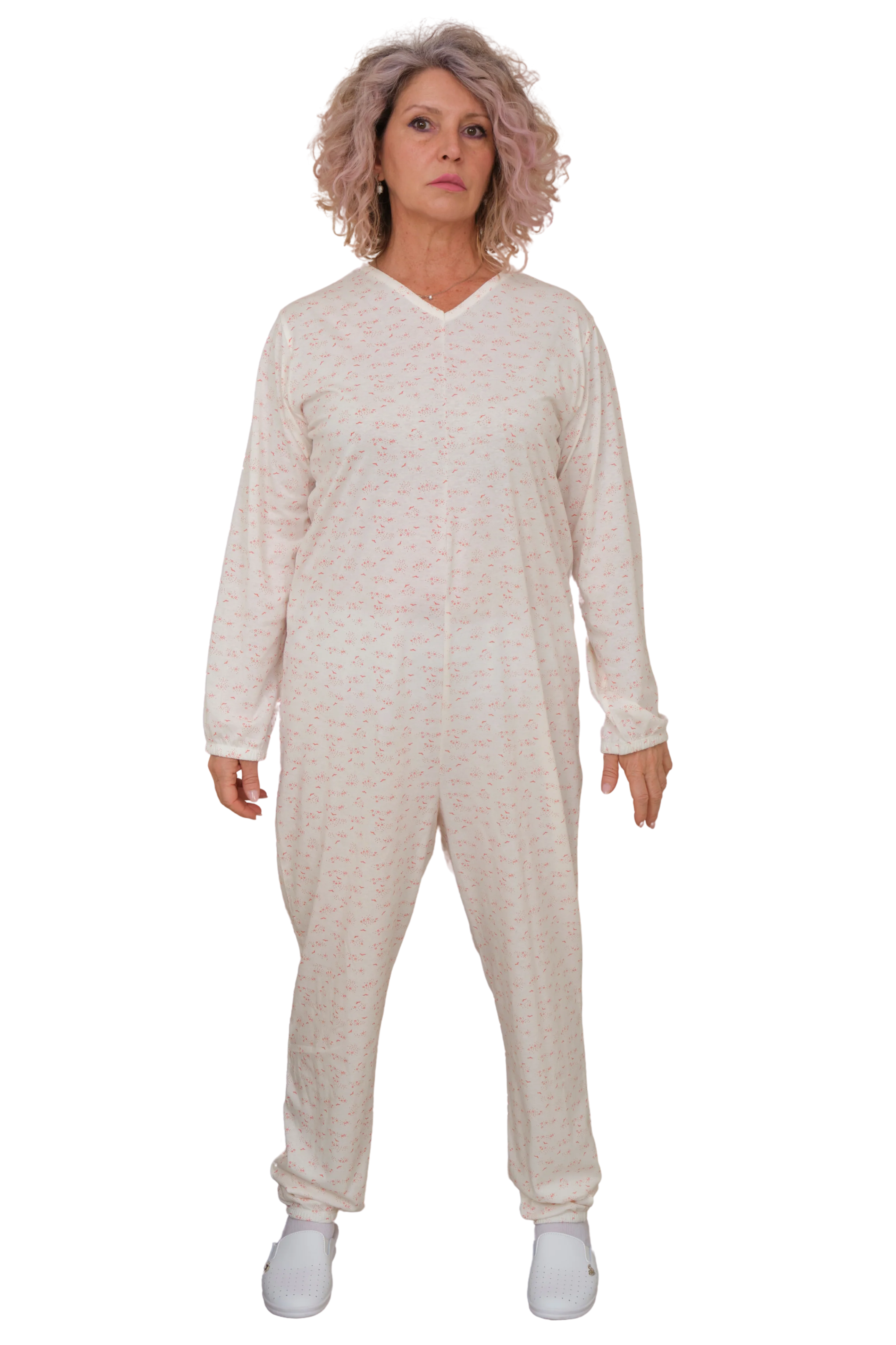 Pigiama Sanitario Estivo 100% Cotone con Zip sul Dorso | Tutone per Anziani, Alzheimer, Incontinenza | Ferrucci Comfort - 9012/1 - Image 6