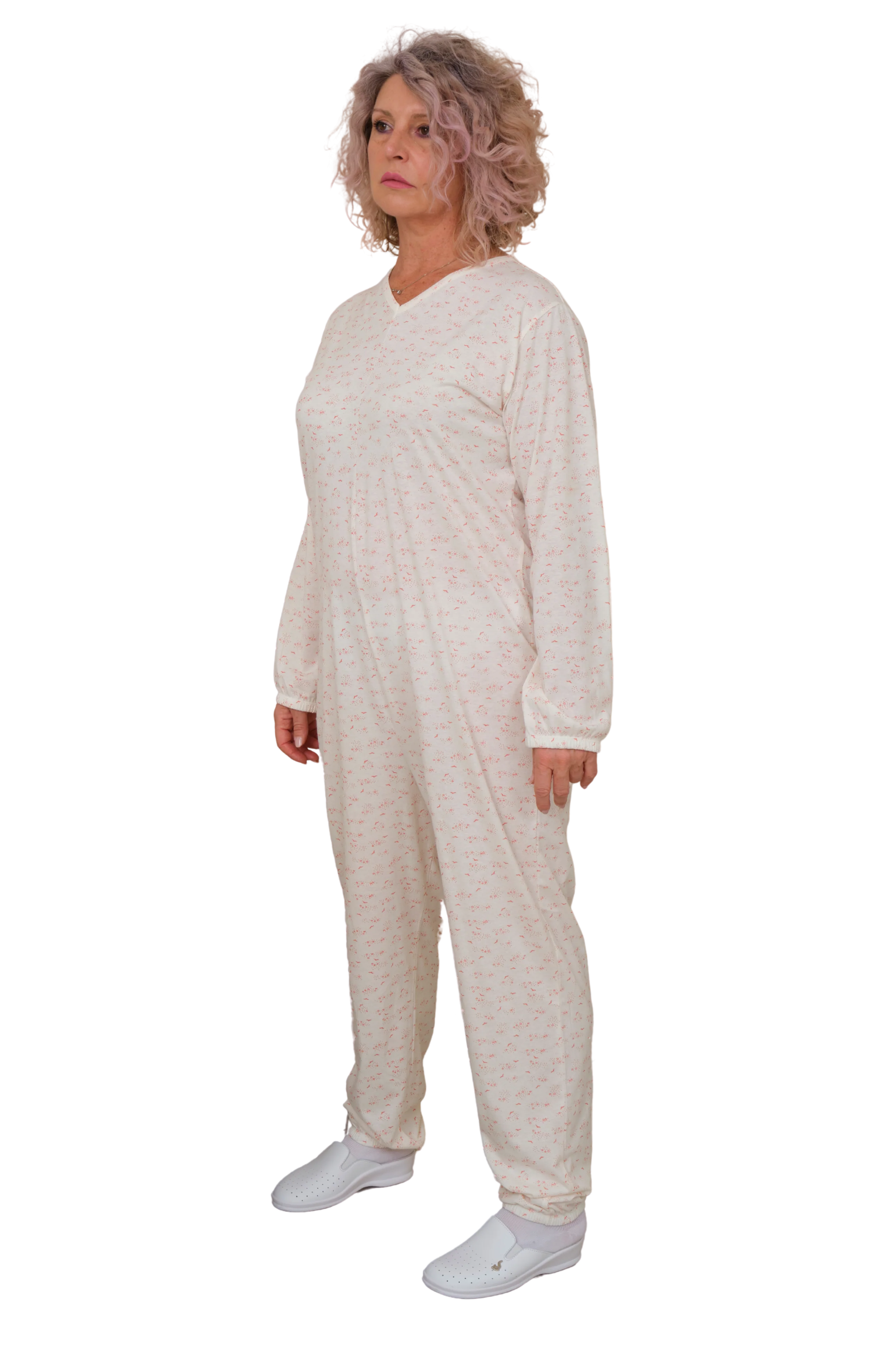 Pigiama Sanitario Estivo 100% Cotone con Zip sul Dorso | Tutone per Anziani, Alzheimer, Incontinenza | Ferrucci Comfort - 9012/1 - Image 7