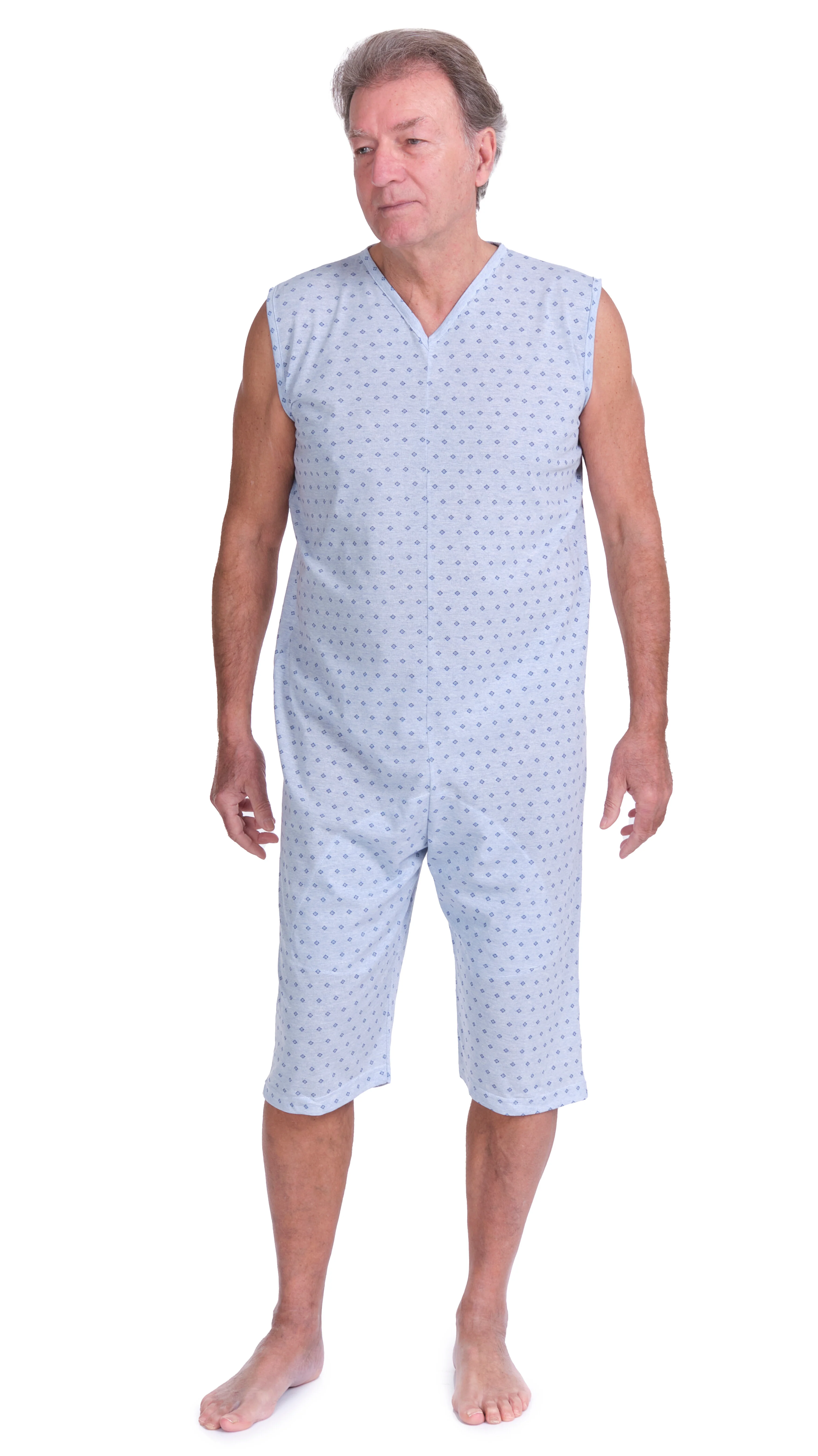 Pigiama Sanitario smanicato con pantalone corto con 1 zip/cerniera posteriore misto cotone poliestere - 9008/7 - Image 10