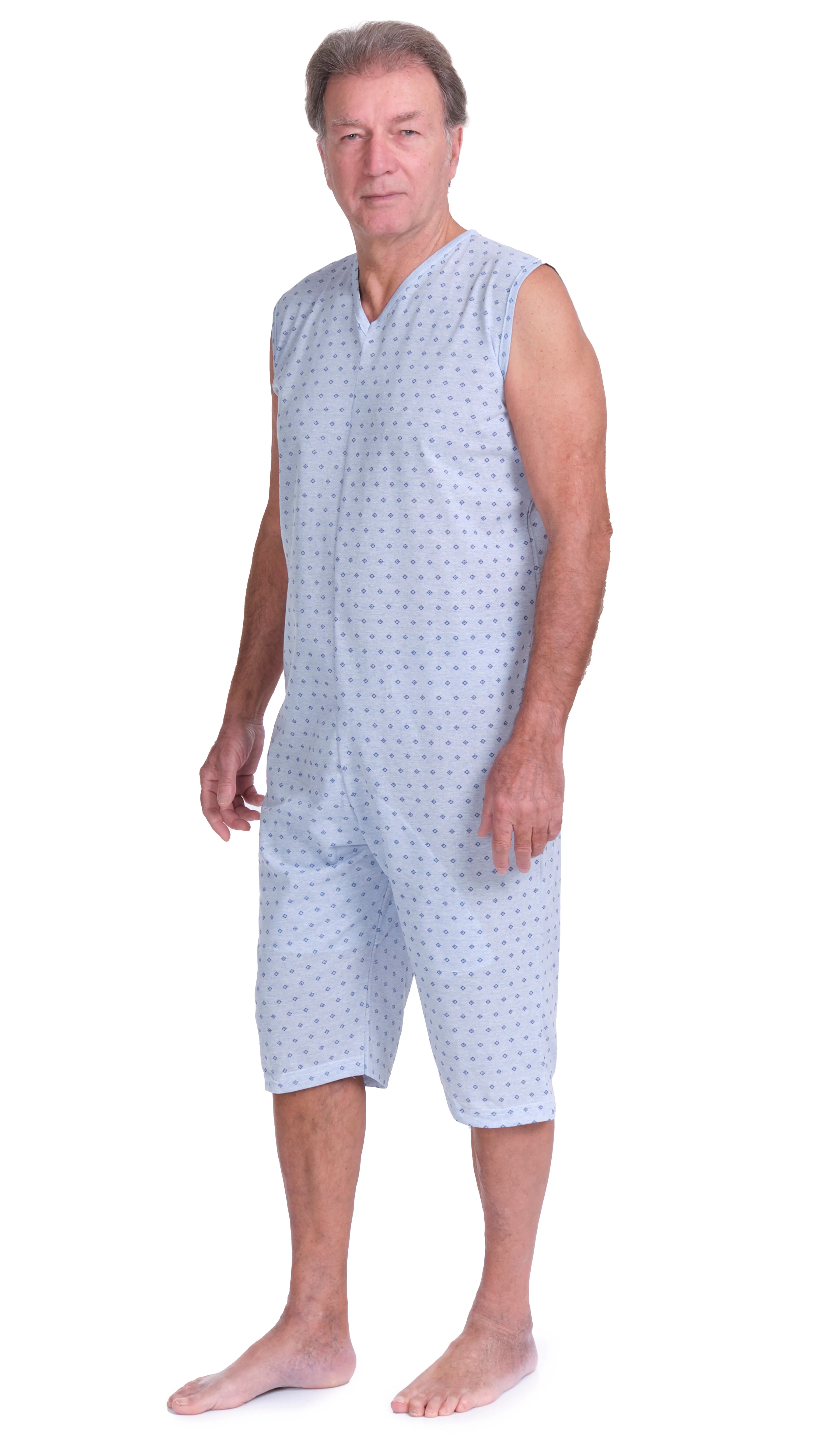Pigiama Sanitario smanicato con pantalone corto con 1 zip/cerniera posteriore misto cotone poliestere - 9008/7 - Image 11