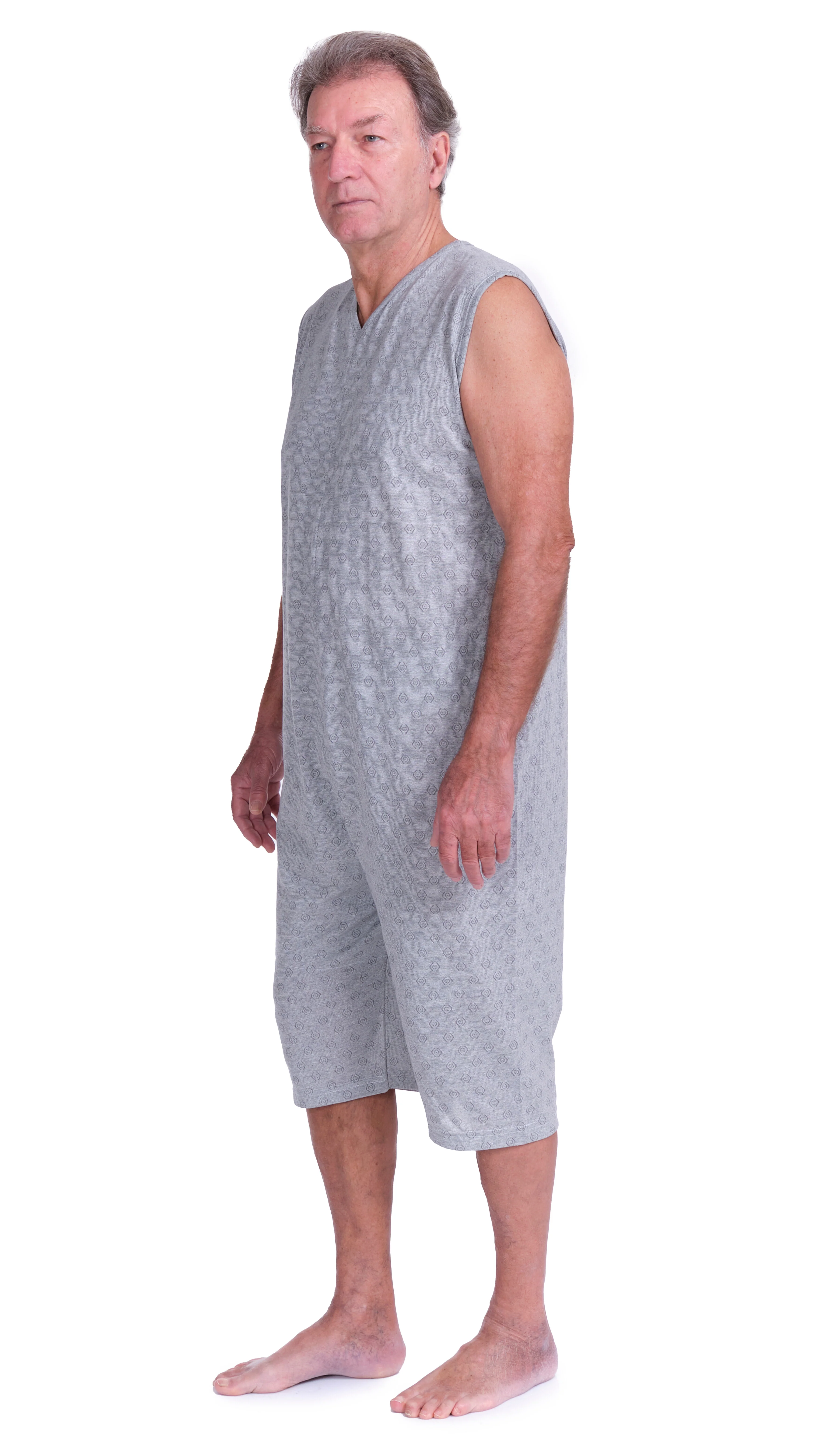 Pigiama Sanitario smanicato con pantalone corto con 1 zip/cerniera posteriore misto cotone poliestere - 9008/7 - Image 3