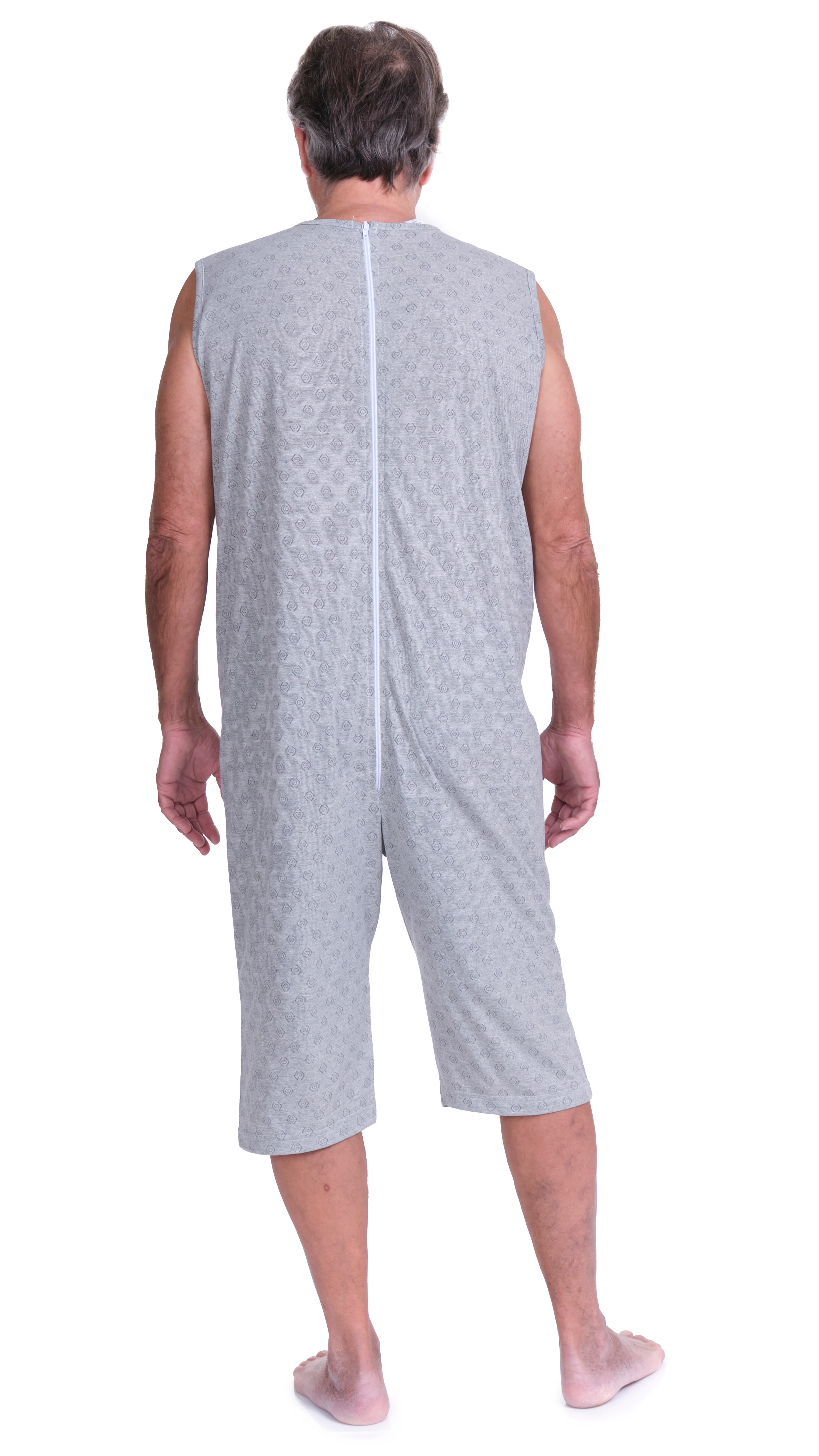 Pigiama Sanitario smanicato con pantalone corto con 1 zip/cerniera posteriore misto cotone poliestere - 9008/7 - Image 5