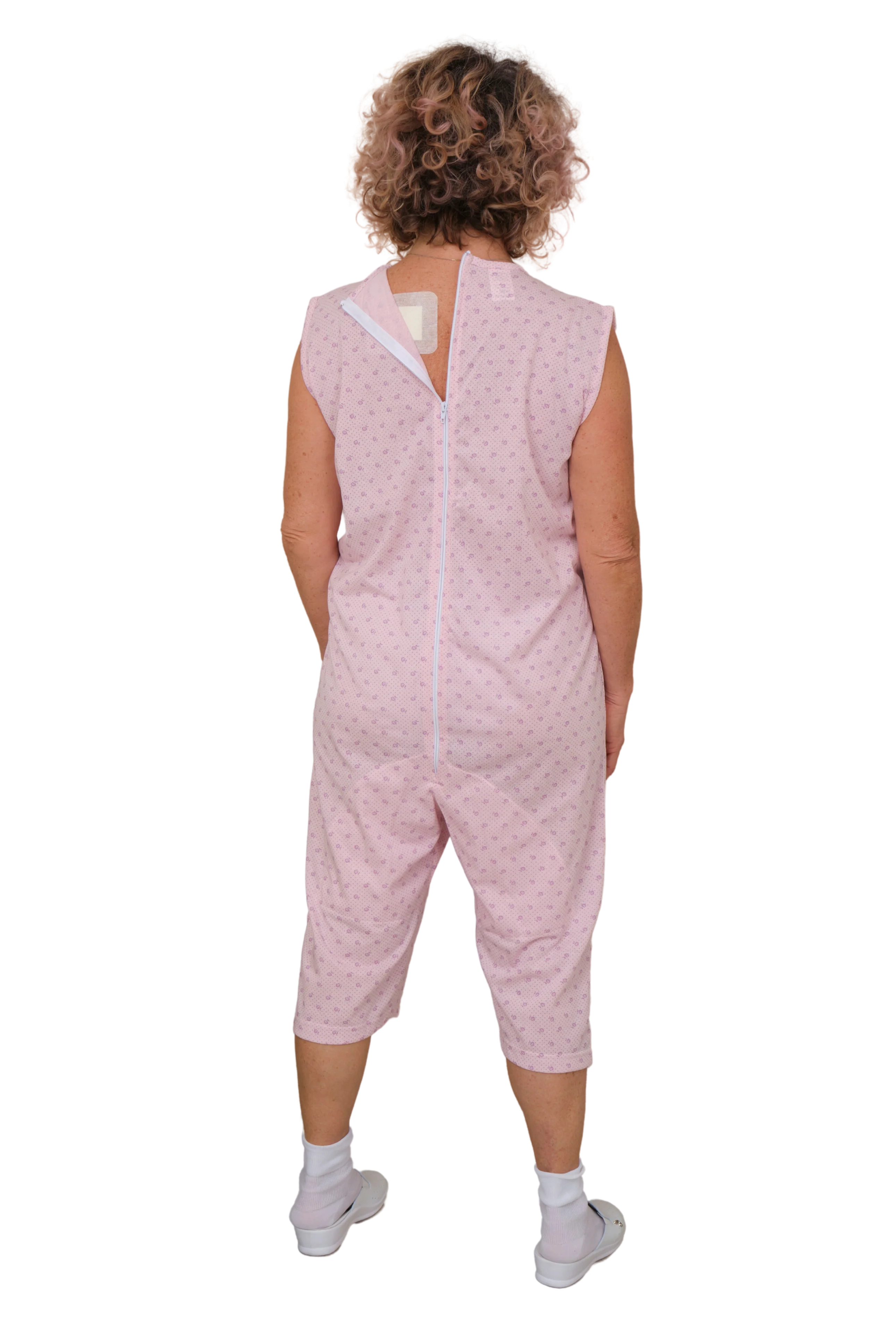 Pigiama Sanitario smanicato con pantalone corto con 1 zip/cerniera posteriore misto cotone poliestere - 9008/7 - Image 8