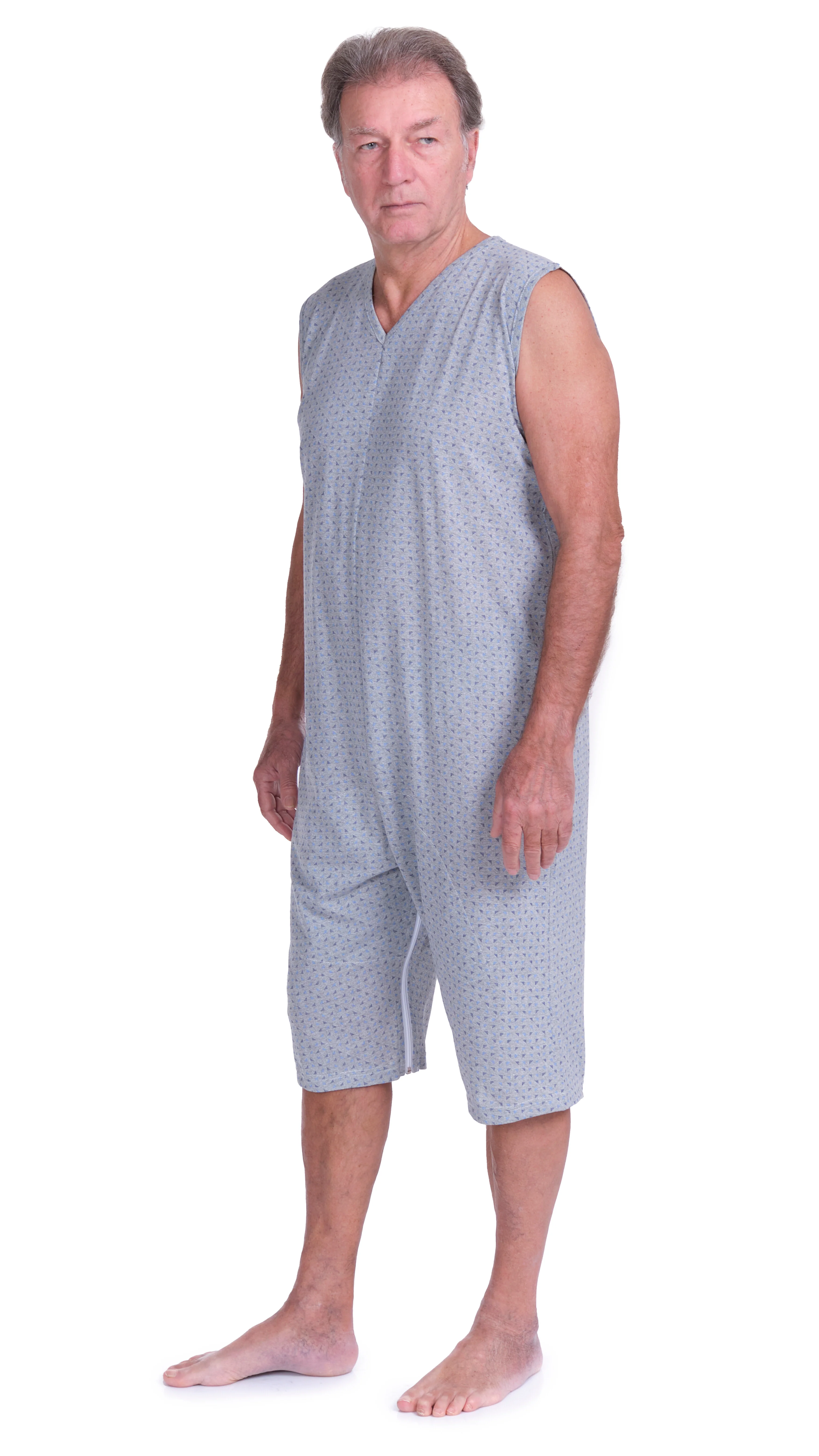 Pigiama Sanitario smanicato con pantalone corto con 2 zip/cerniere misto cotone poliestere - 9008/8 - Image 10