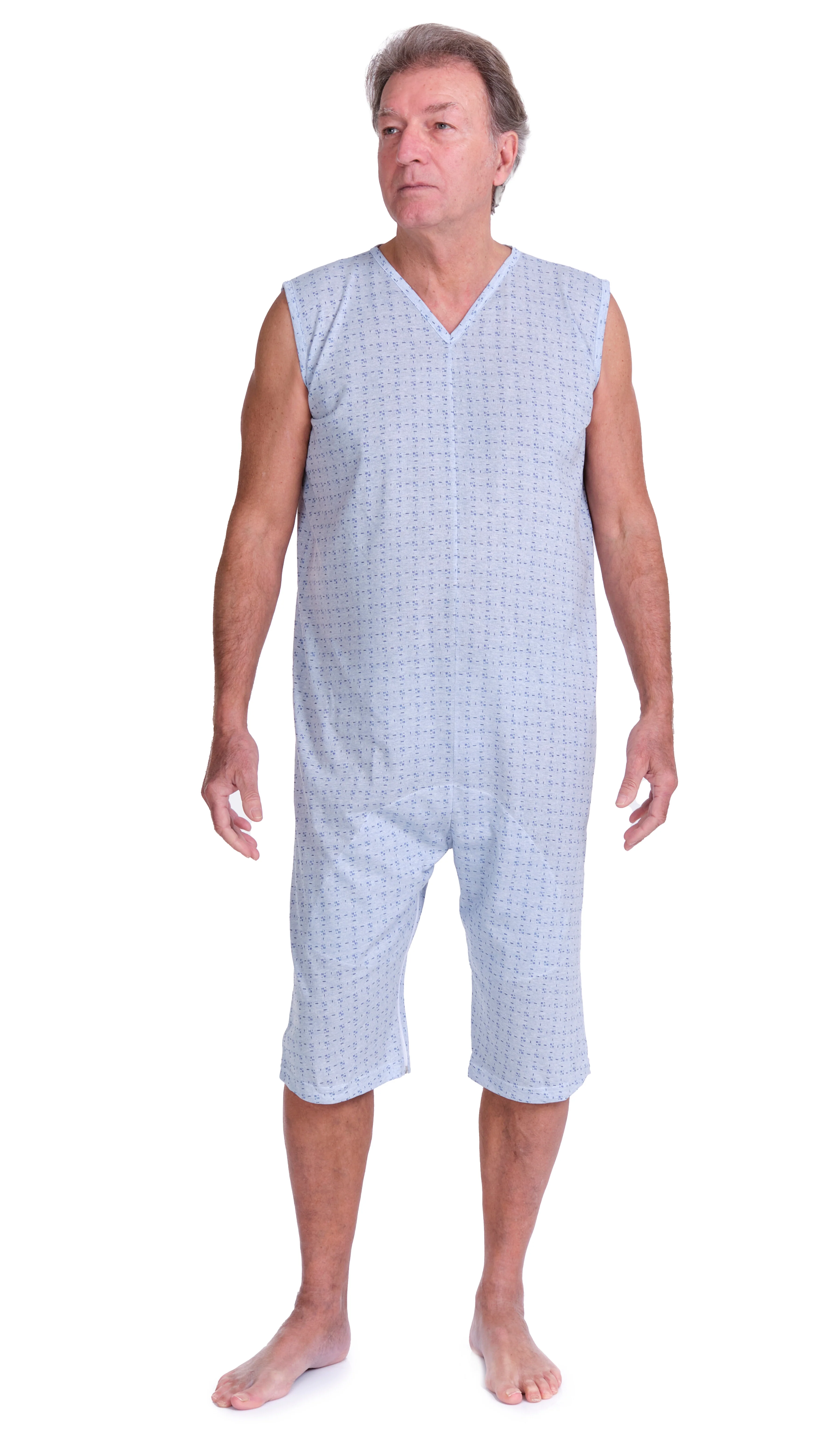 Pigiama Sanitario smanicato con pantalone corto con 2 zip/cerniere misto cotone poliestere - 9008/8 - Image 11