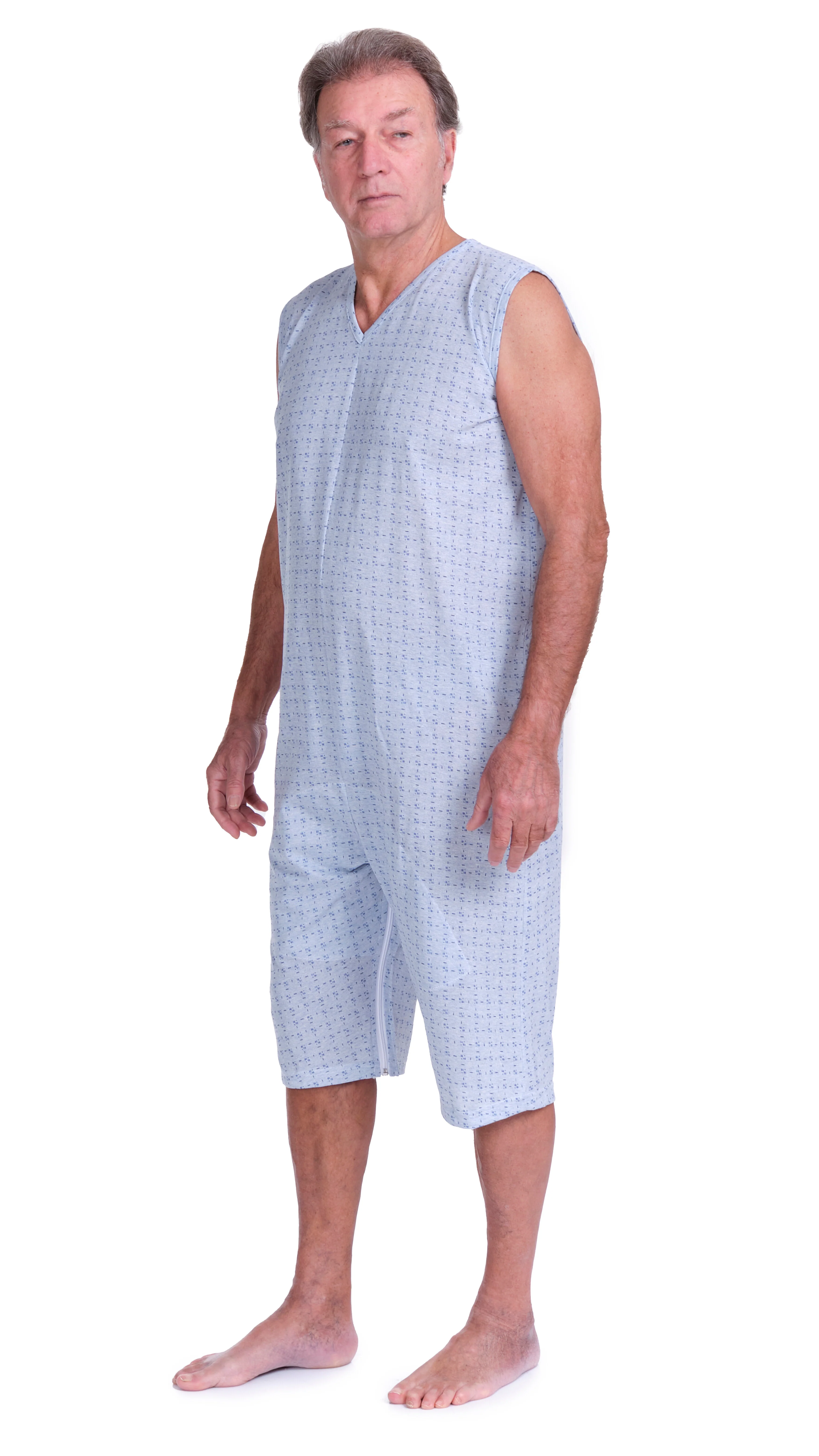 Pigiama Sanitario smanicato con pantalone corto con 2 zip/cerniere misto cotone poliestere - 9008/8 - Image 12