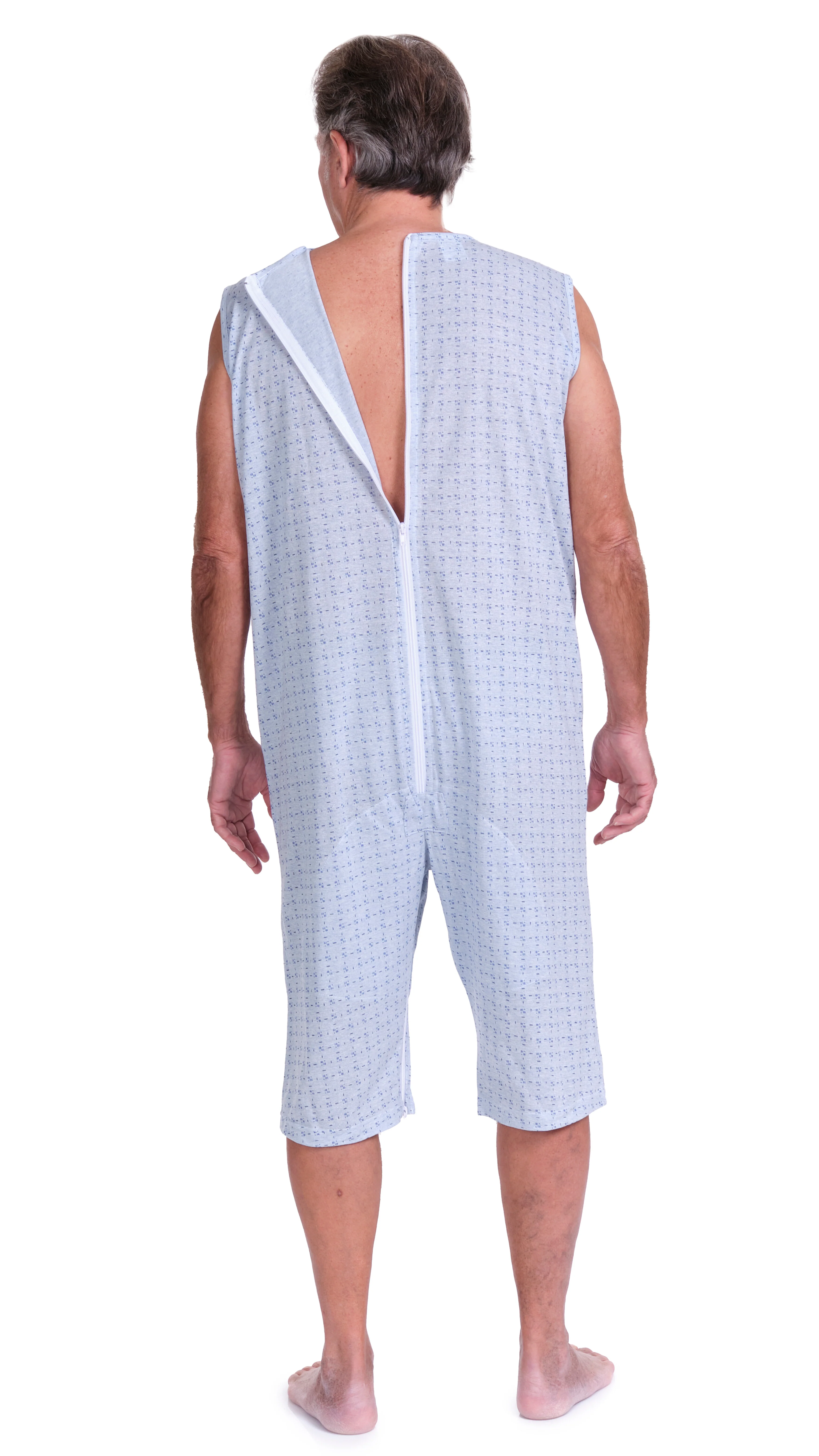 Pigiama Sanitario smanicato con pantalone corto con 2 zip/cerniere misto cotone poliestere - 9008/8 - Image 13