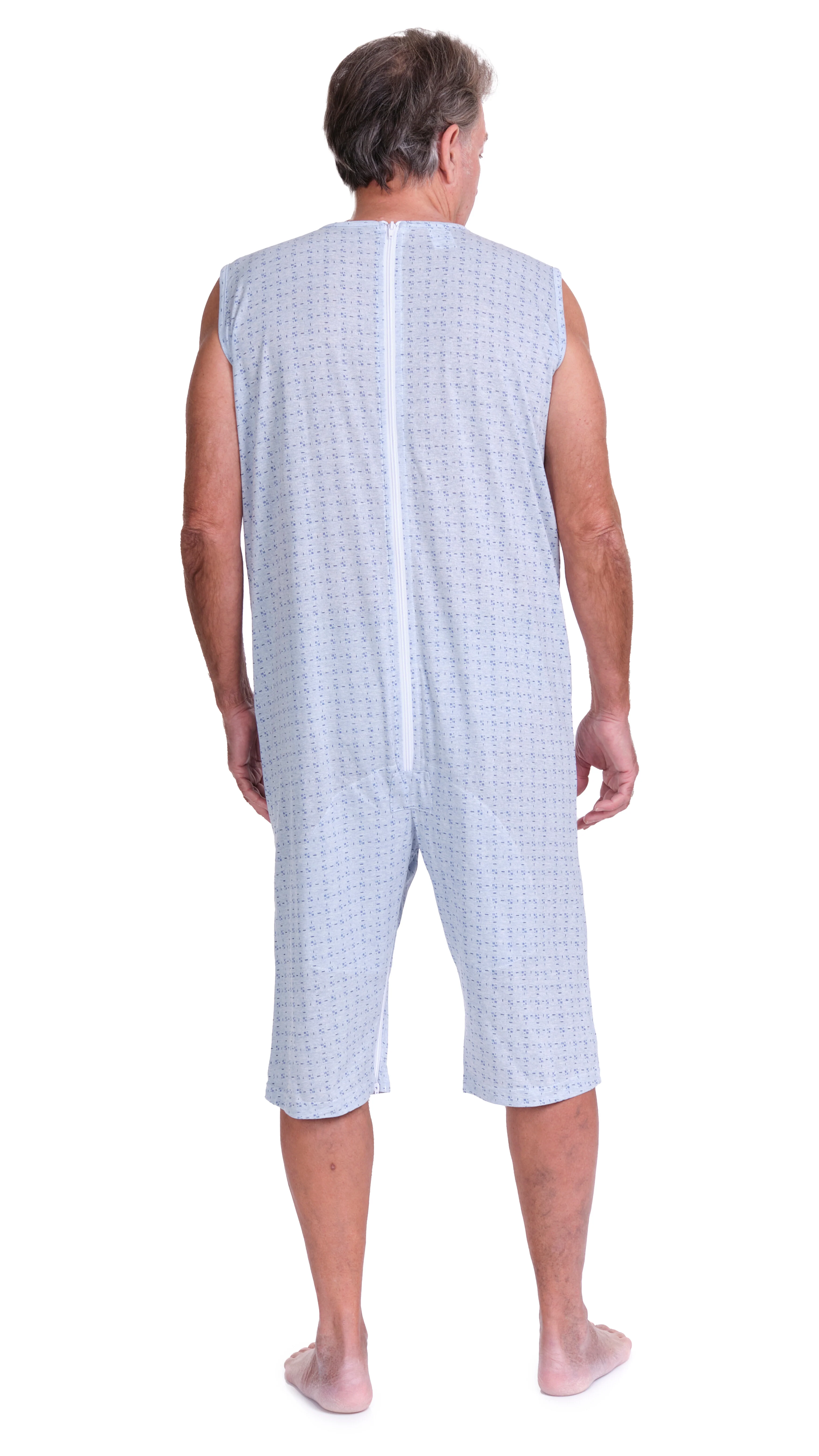 Pigiama Sanitario smanicato con pantalone corto con 2 zip/cerniere misto cotone poliestere - 9008/8 - Image 15