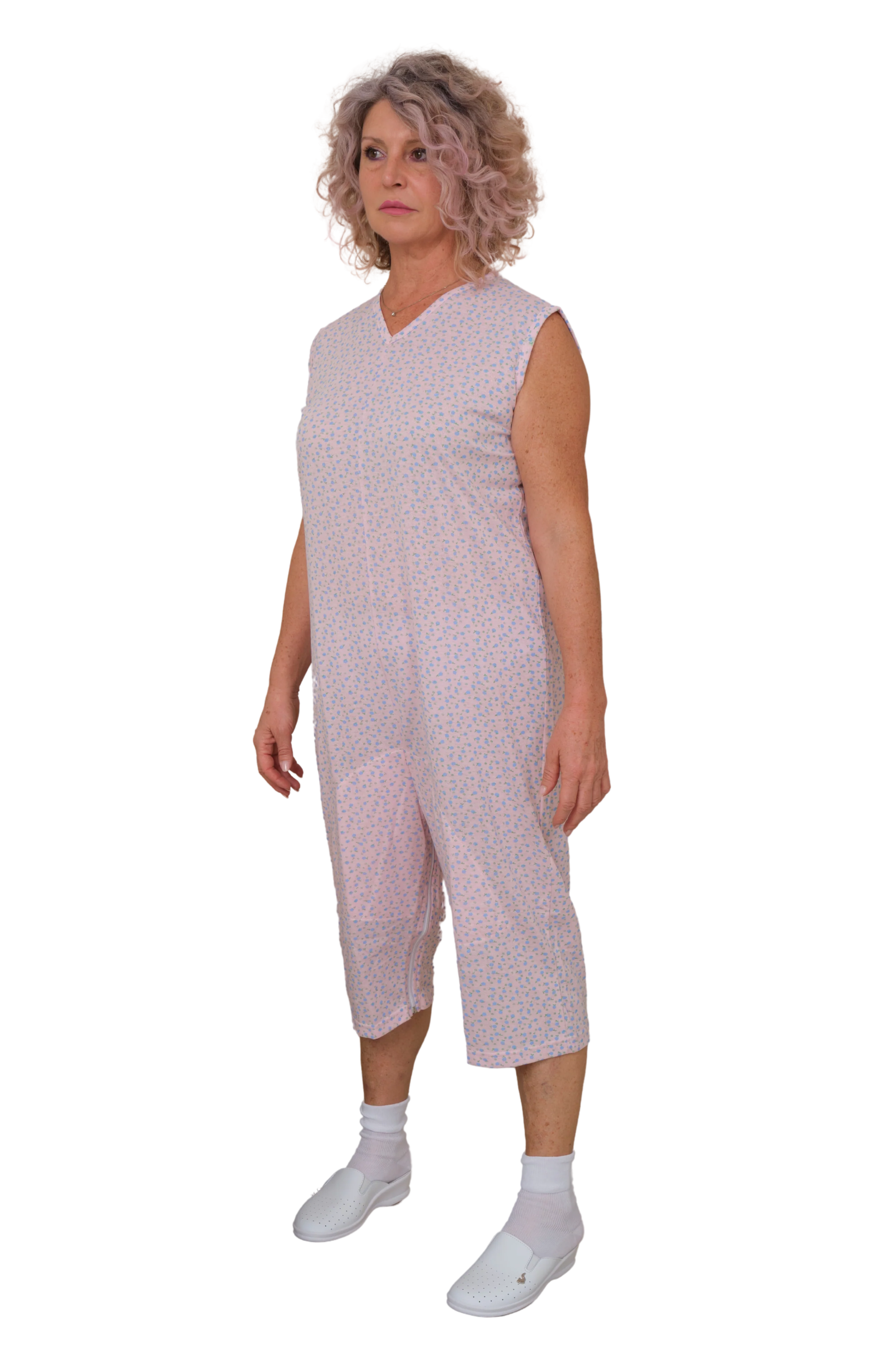 Pigiama Sanitario smanicato con pantalone corto con 2 zip/cerniere misto cotone poliestere - 9008/8 - Image 2