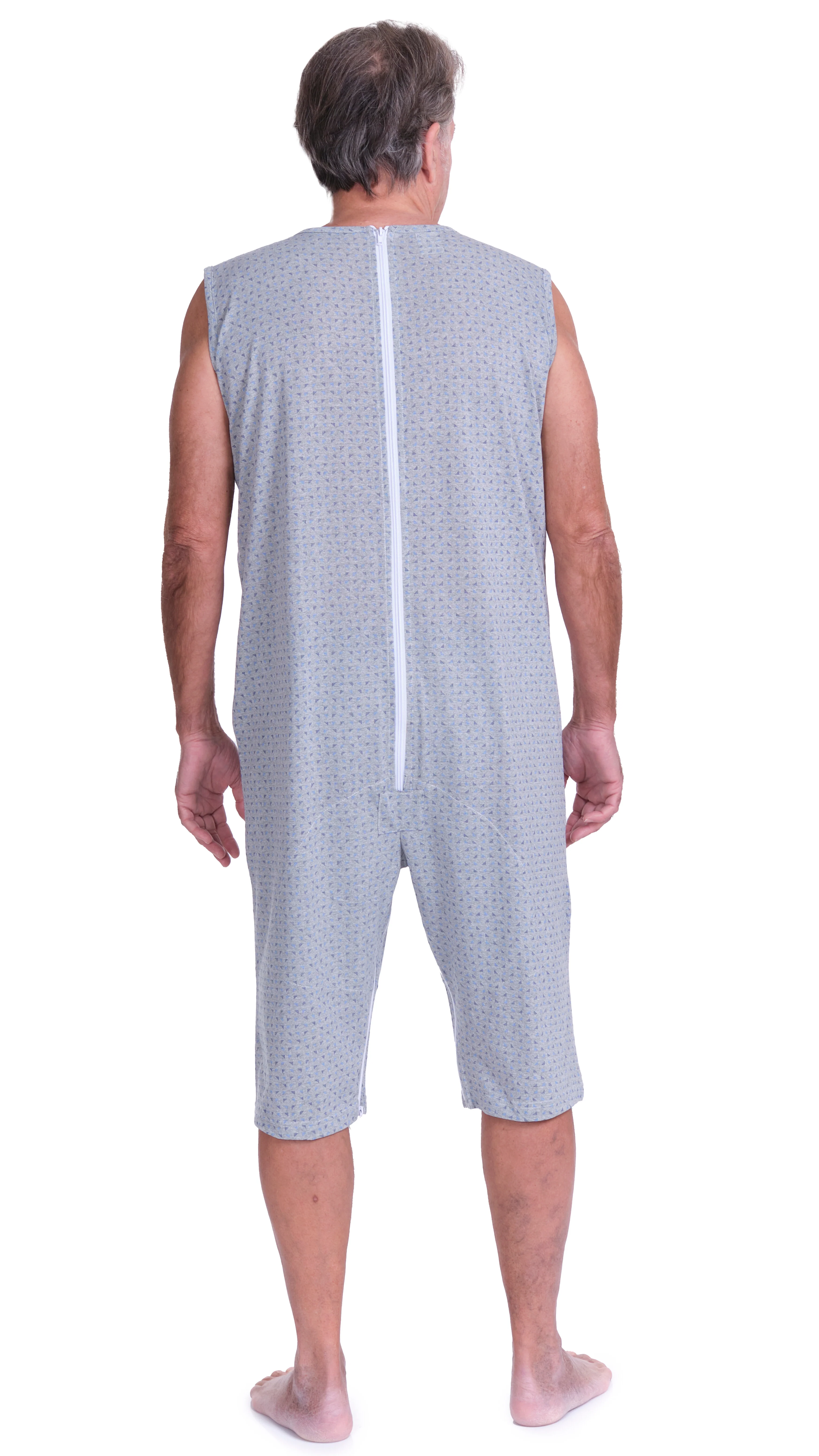 Pigiama Sanitario smanicato con pantalone corto con 2 zip/cerniere misto cotone poliestere - 9008/8 - Image 9