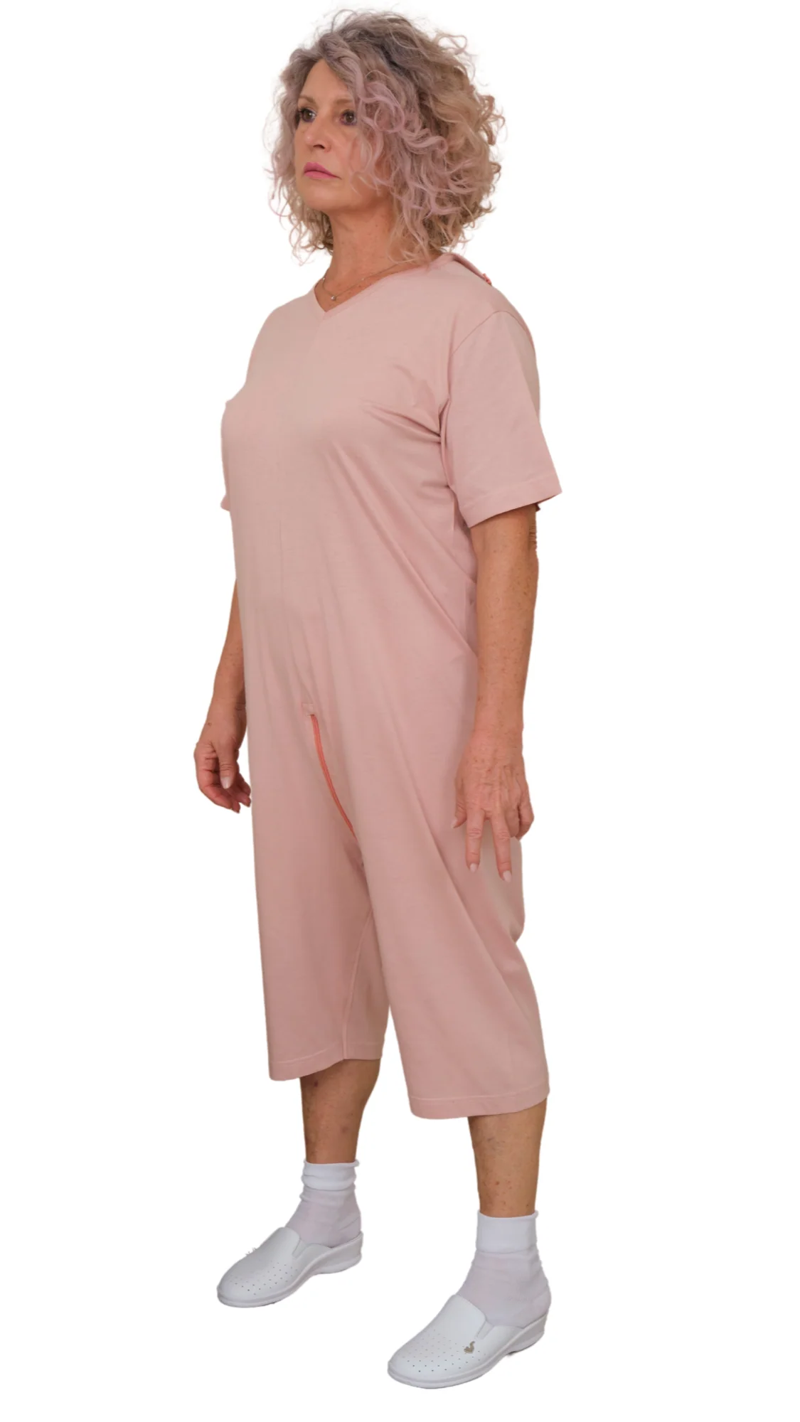 Pigiama Sanitaro Salute con Zip continua maniche corte e pantalone corto - 9078 MC PC - Image 2