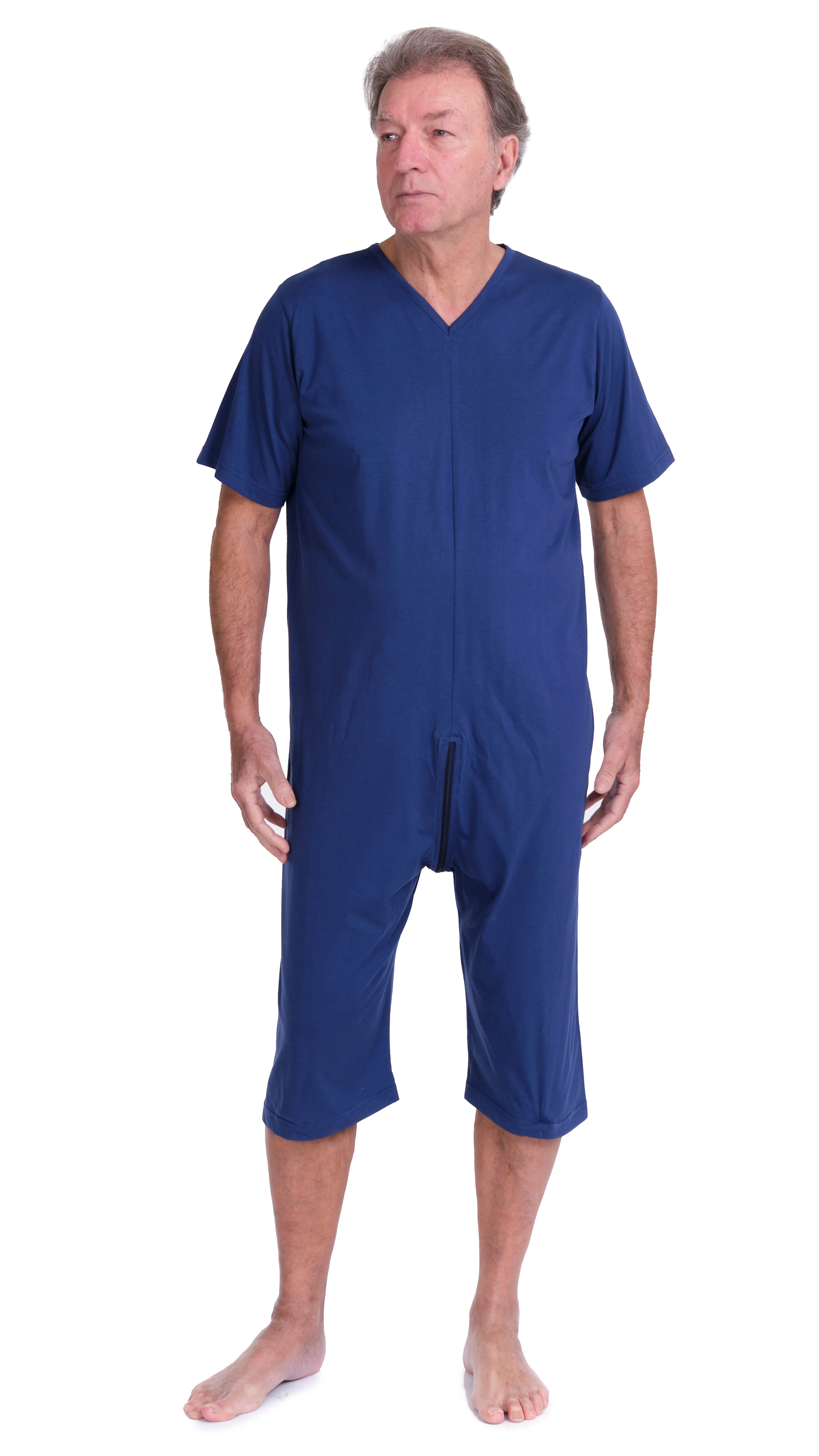 Pigiama Sanitaro Salute con Zip continua maniche corte e pantalone corto - 9078 MC PC - Image 4