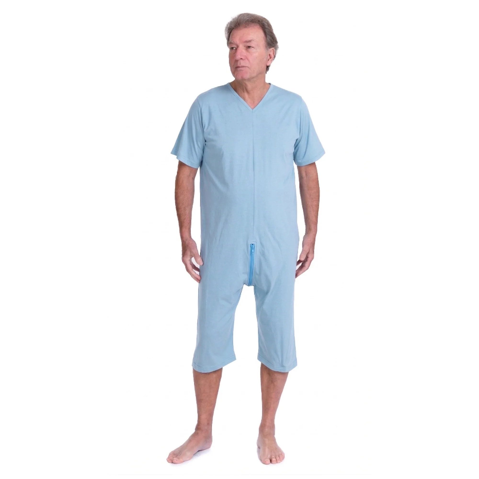 Pigiama Sanitaro Salute con Zip continua maniche corte e pantalone corto - 9078 MC PC - Image 8