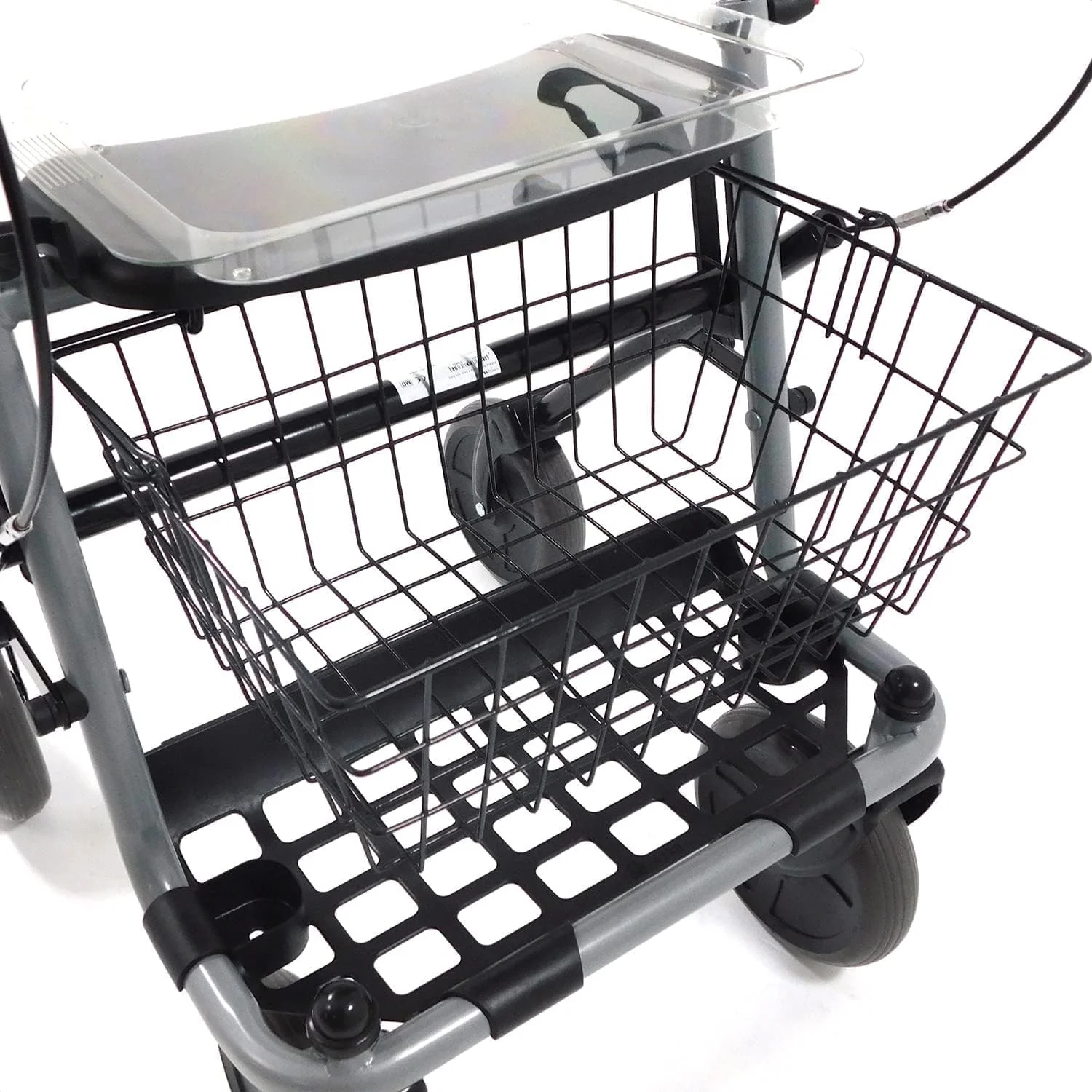 Deambulatore Girello per Anziani e Disabili Pieghevole e Regolabile con 4 Ruote, Rollator con Freni di Stazionamento, Seduta e Cestino per esterni e interni - Image 7