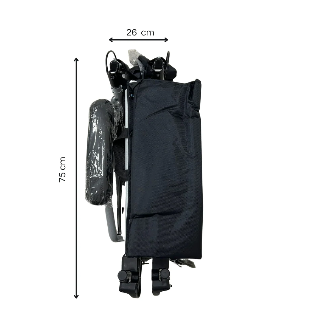 Sedia a rotelle da transito dimensioni ridotte ideale per interni e luoghi stretti - Larghezza seduta 45cm - Image 4