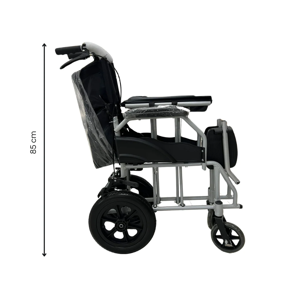 Sedia a rotelle da transito dimensioni ridotte ideale per interni e luoghi stretti - Larghezza seduta 45cm - Image 5