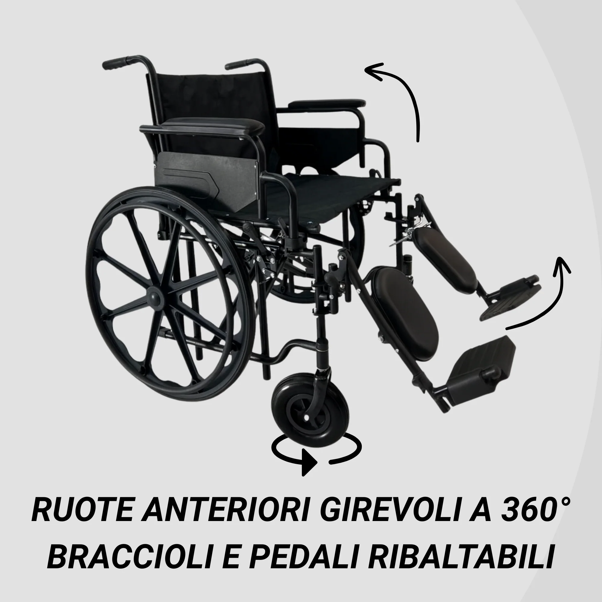Sedia a rotelle larghezza speciale 61cm | Comoda, ergonomica e professionale, bariatrica | Capacità fino a 150kg - Image 4