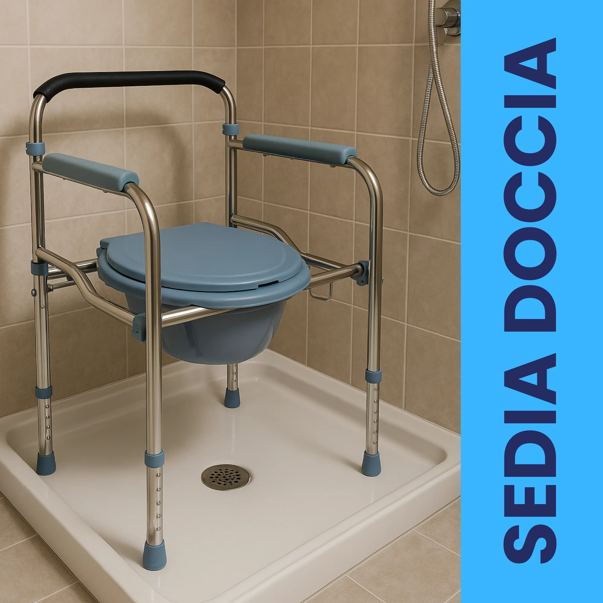 Sedia comoda 4 funzioni in 1 - Rialzo WC e sedile per Doccia - Image 8