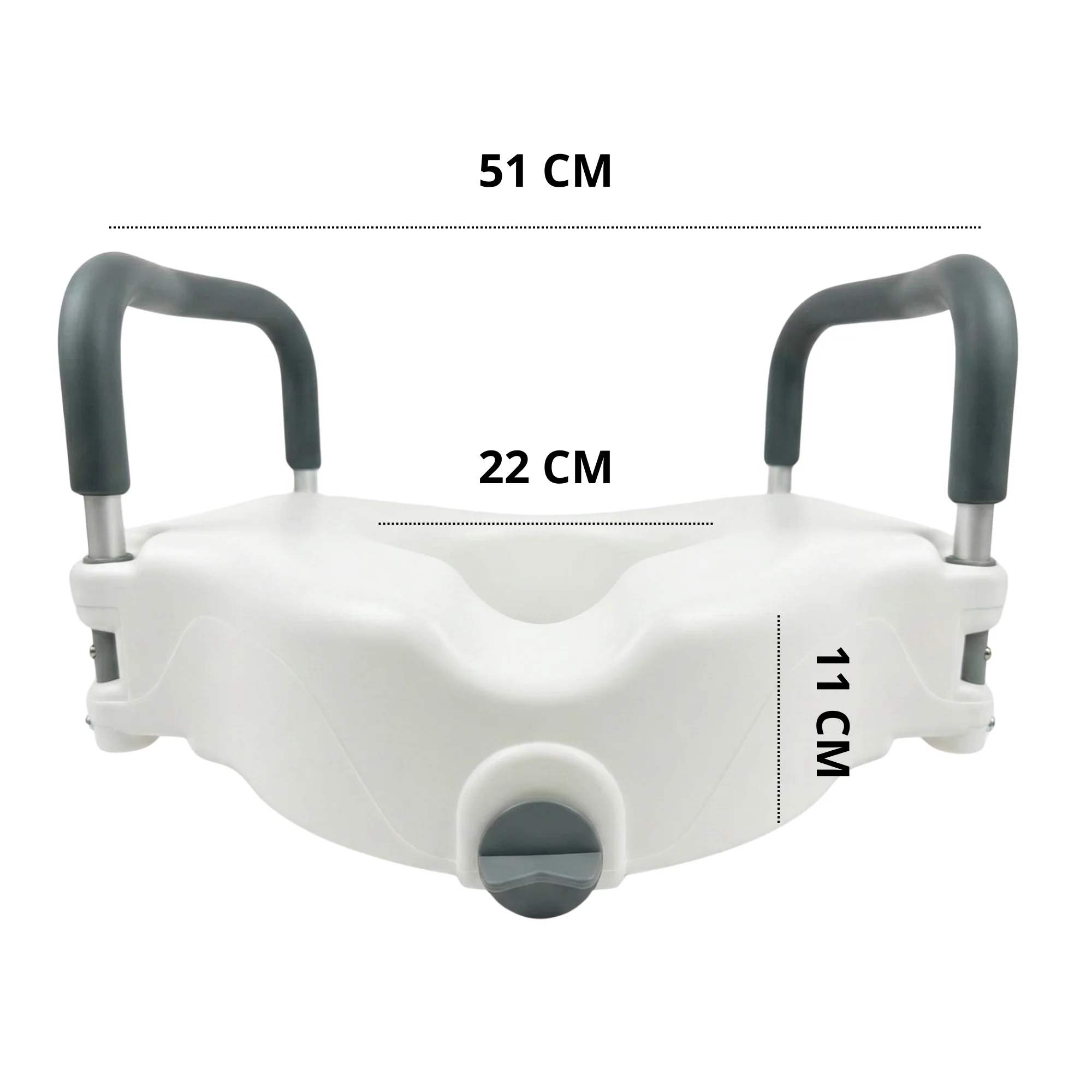 Sedile Rialzo WC con Braccioli Universale Regolabile, Alzawater Supporto per Anziani, Disabili e Donne Incinte - Altezza 11 cm - Image 3
